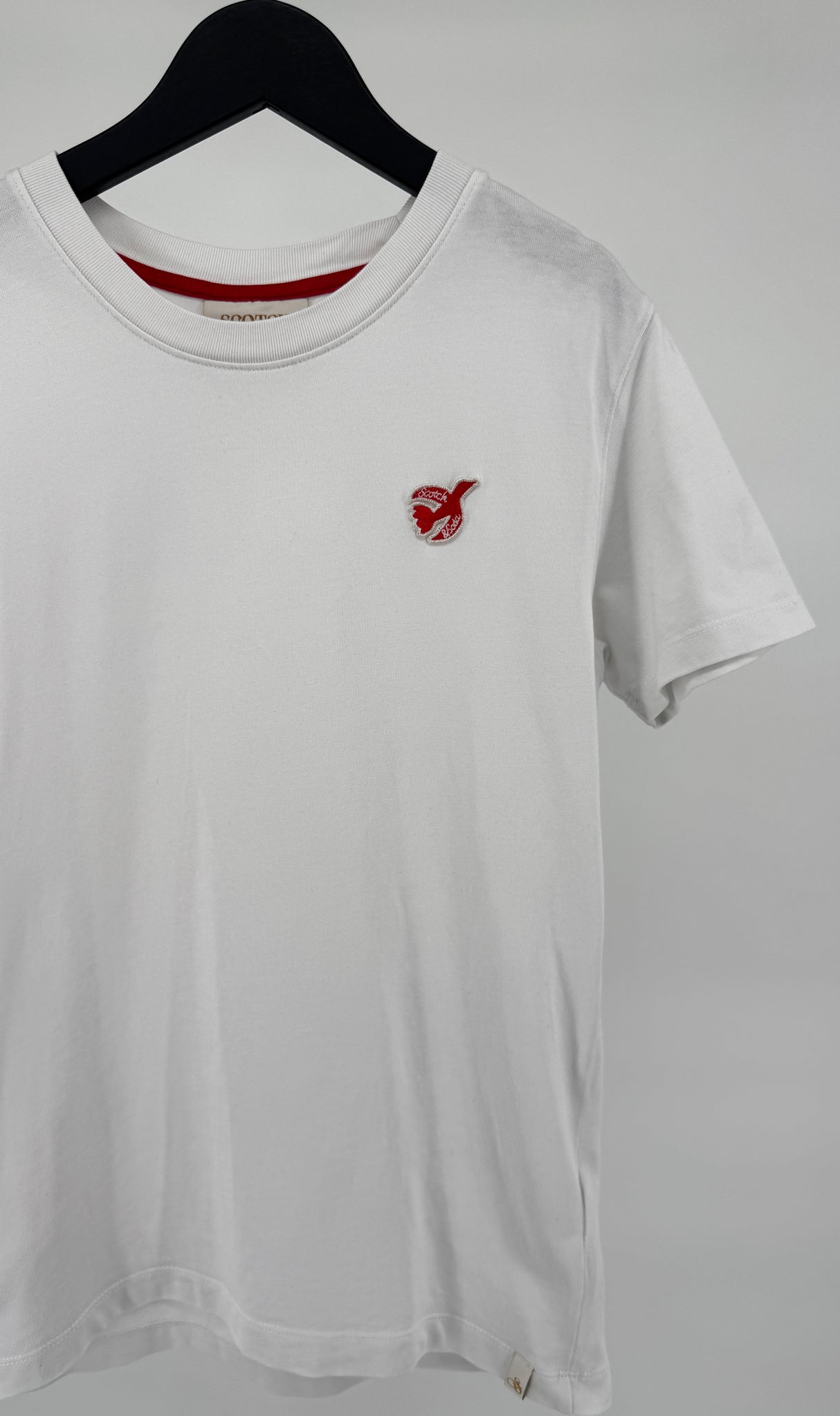 T-shirt Wit Rood Vogeltje Maat 164