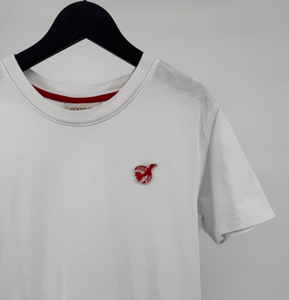 T-shirt Wit Rood Vogeltje Maat 164