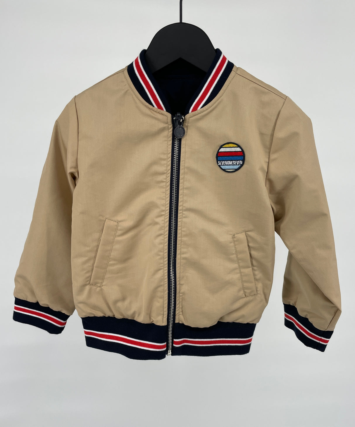 Jas Beige Donkerblauw Reversible Maat 98 / 104