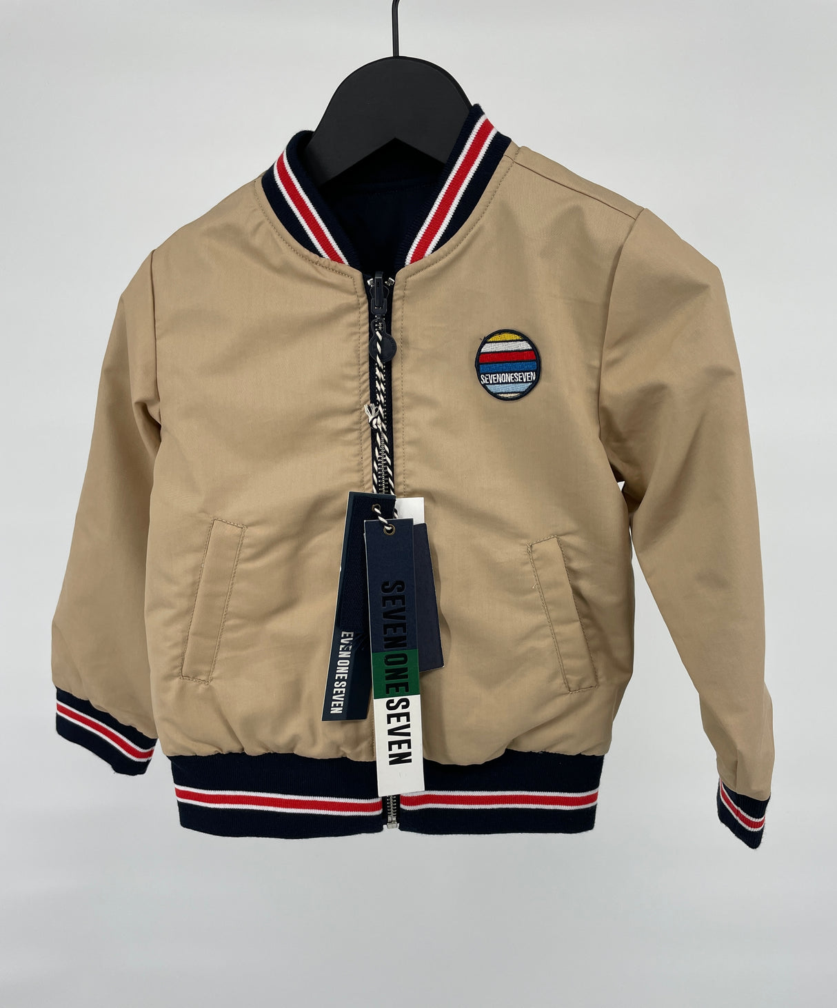 Jas Beige Donkerblauw Reversible Maat 98 / 104