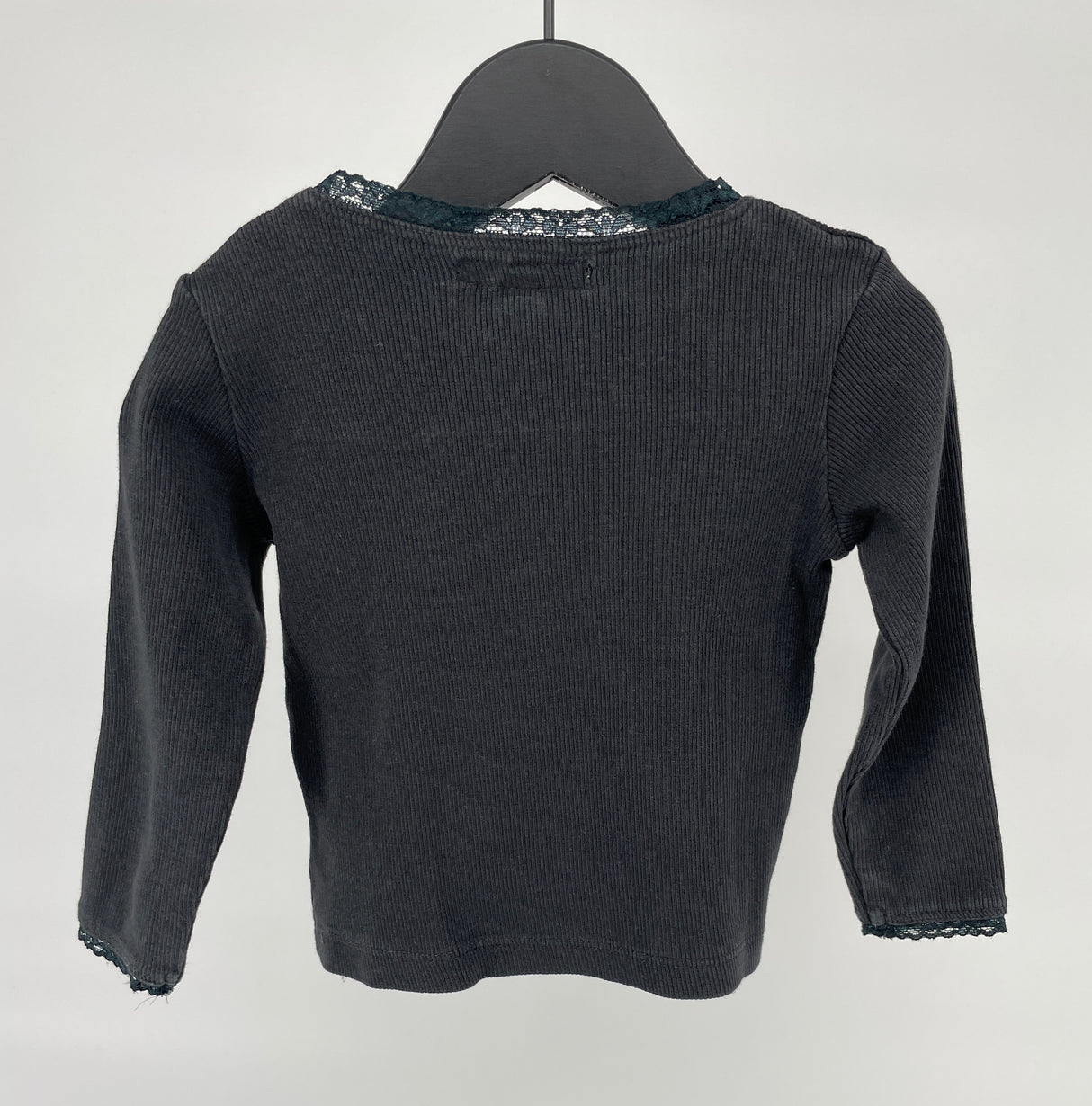 Longsleeve Zwart Rib Maat 68