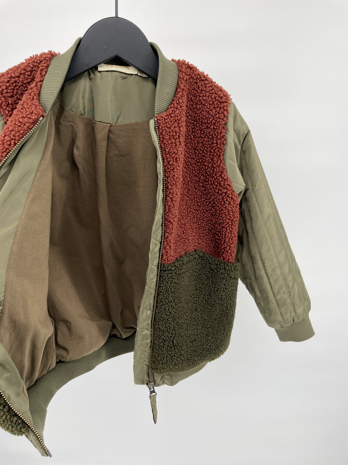 Jas Bruin Groen Teddy Maat 116