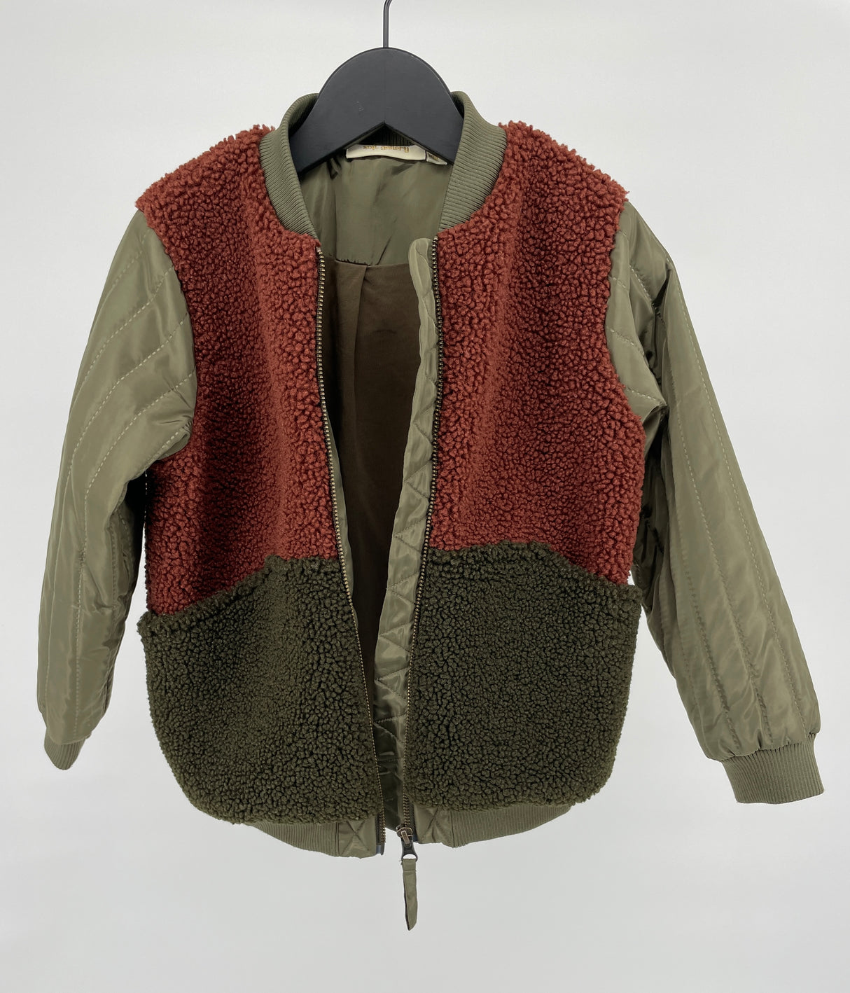 Jas Bruin Groen Teddy Maat 116