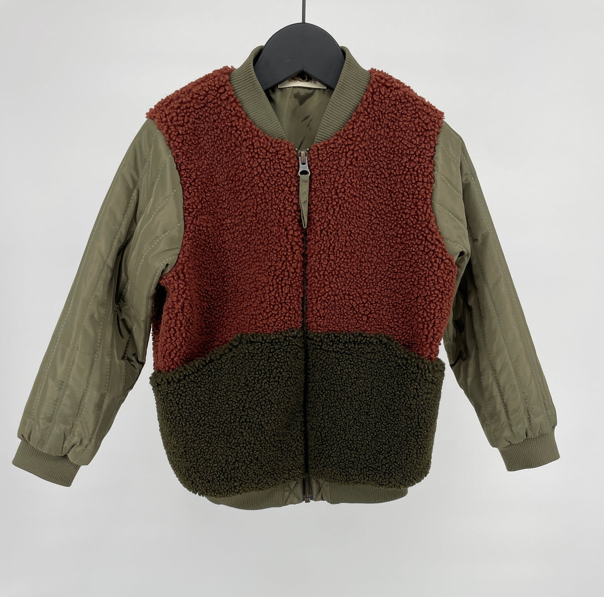 Jas Bruin Groen Teddy Maat 116