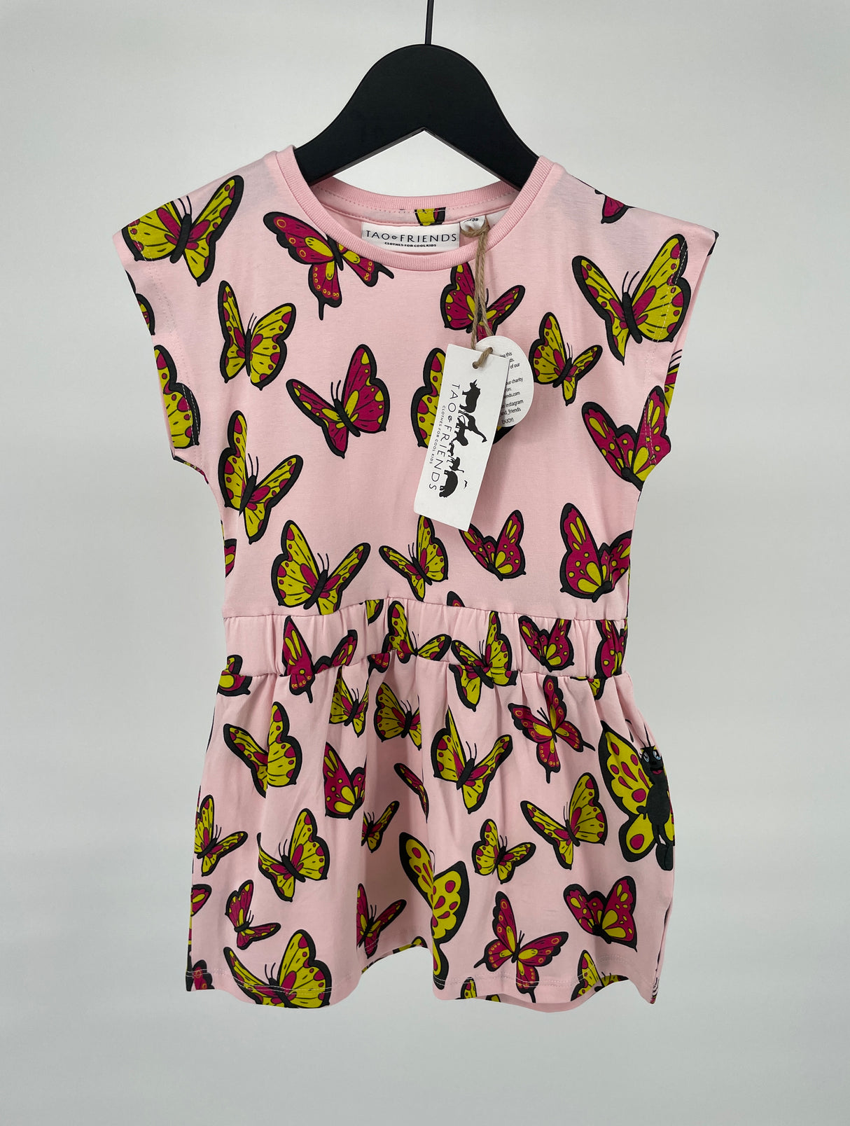 Jurk Roze Vlinders Maat 92 / 98