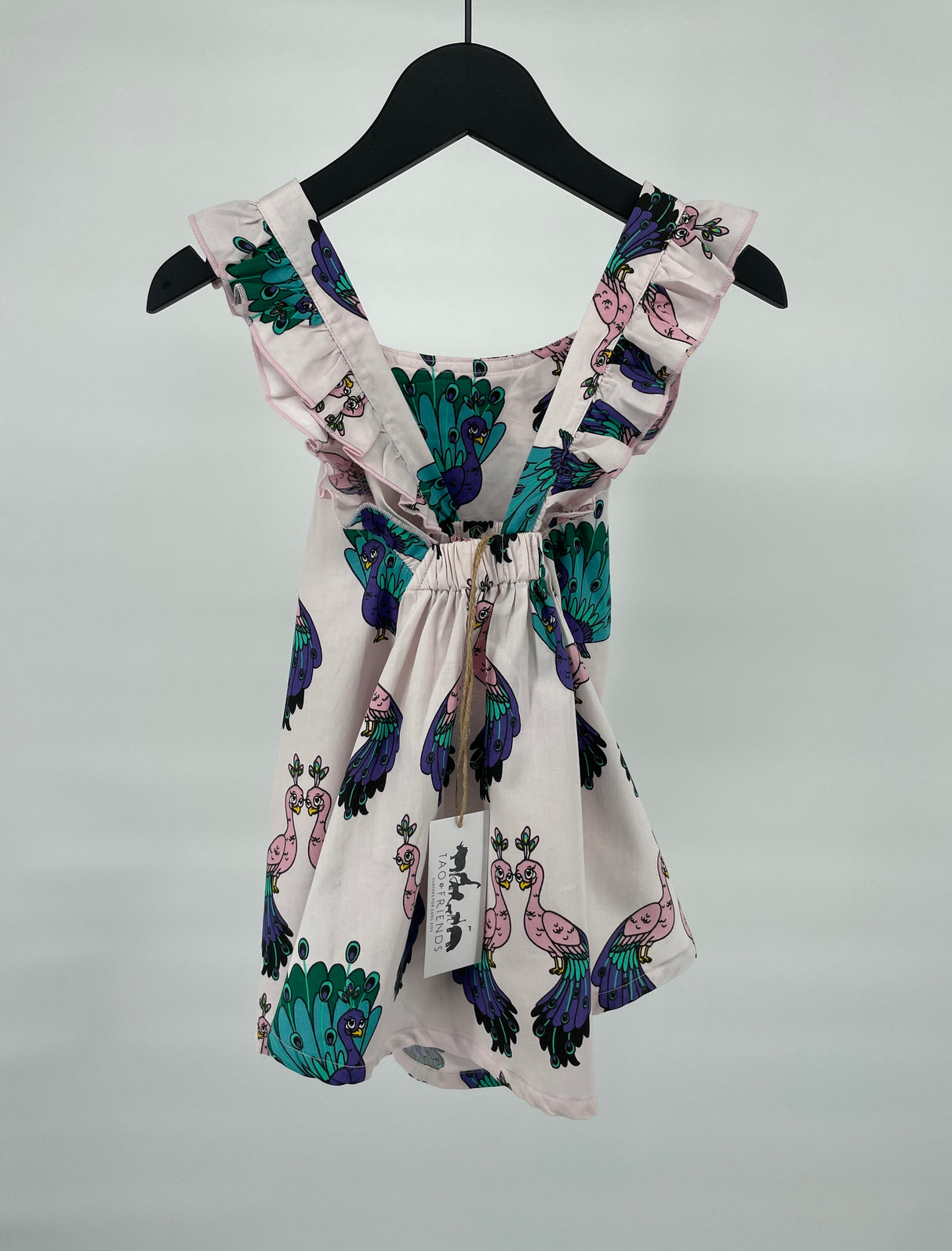 Jurk Roze Pauwen Maat 92 / 98