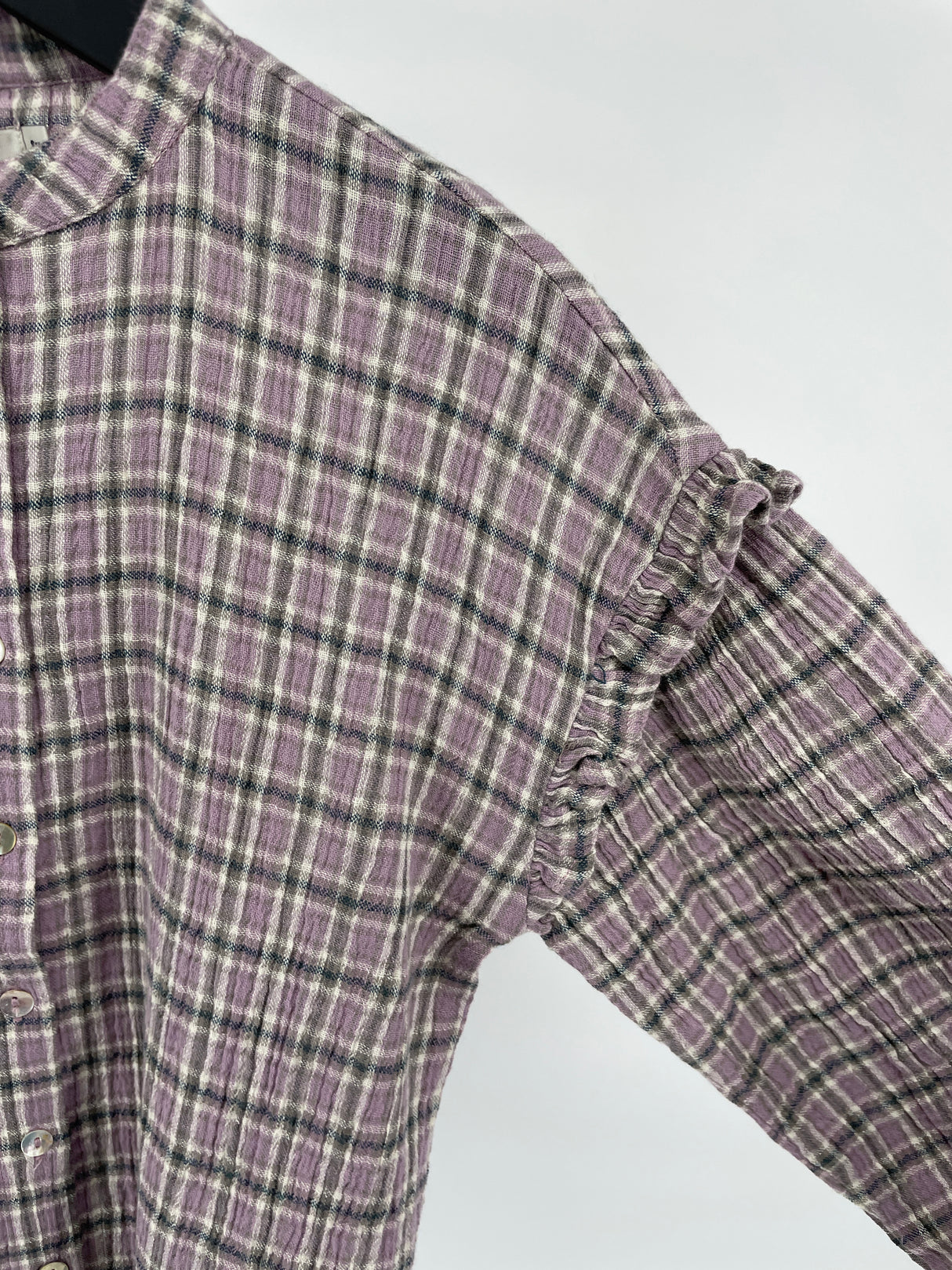 Blouse Lavendel Paars Geblokt Maat 128