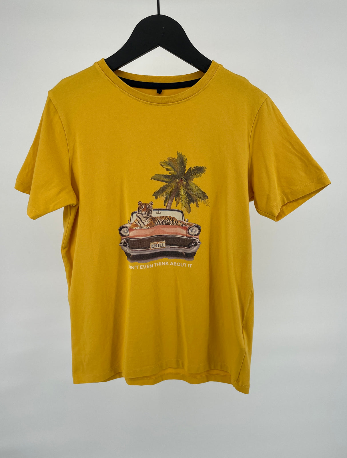 T-shirt Geel Tijger in Auto Maat 146 / 152