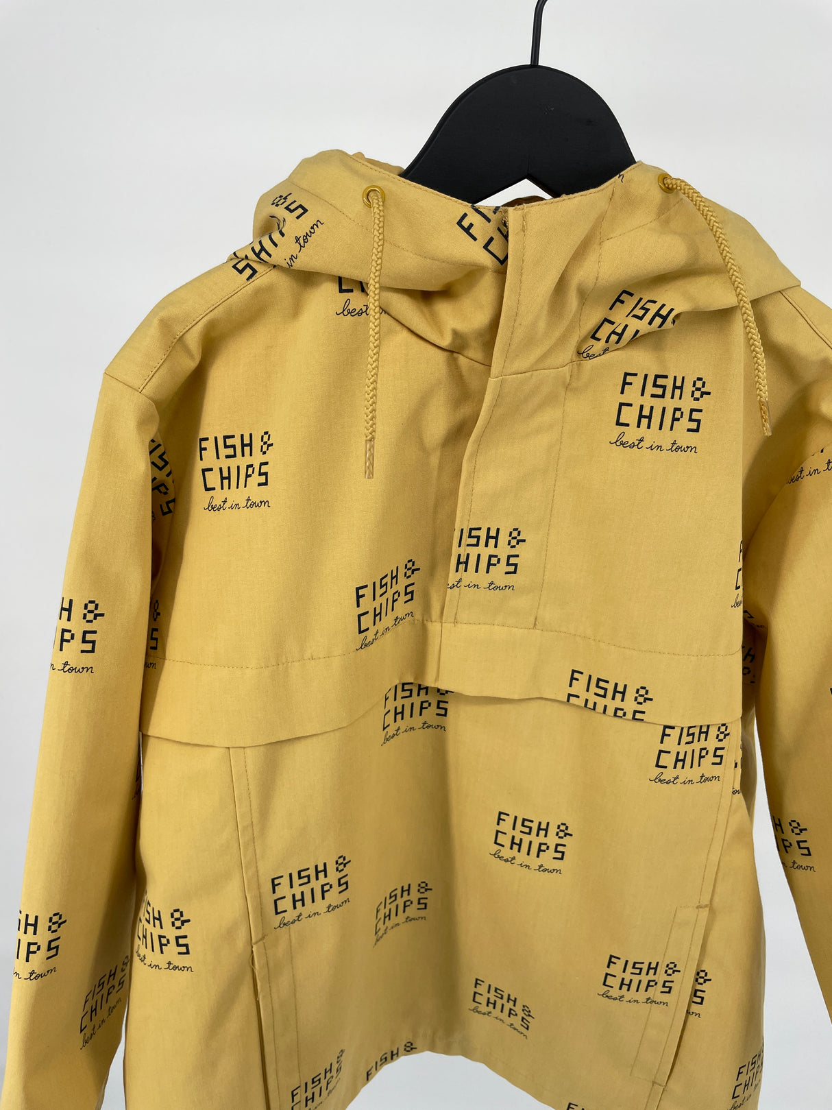 Pullover Jas Geel Fish & Chips Maat 140