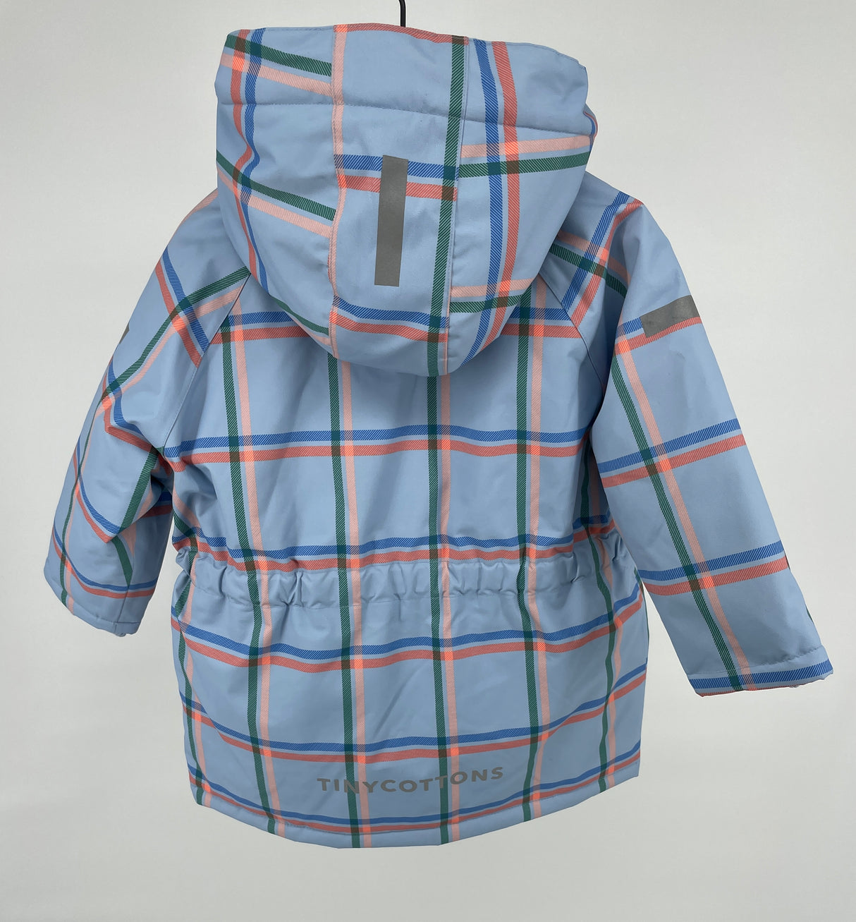 Winterjas Lichtblauw Geruit Maat 104