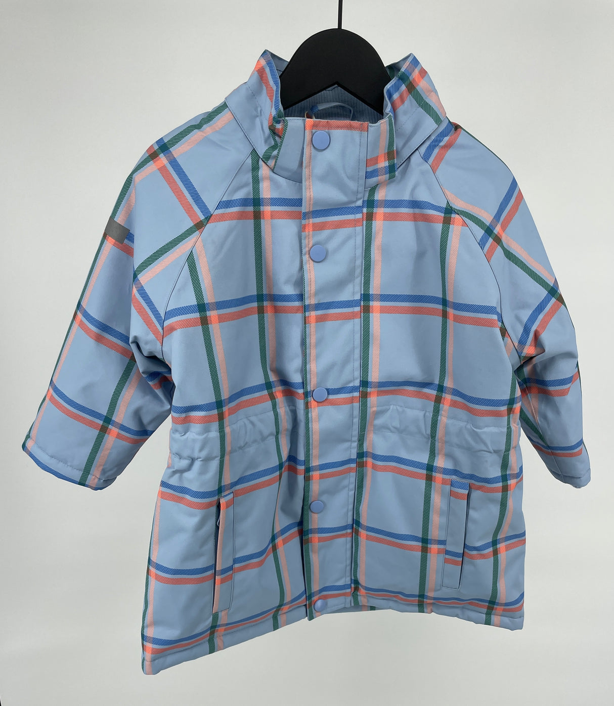 Winterjas Lichtblauw Geruit Maat 104