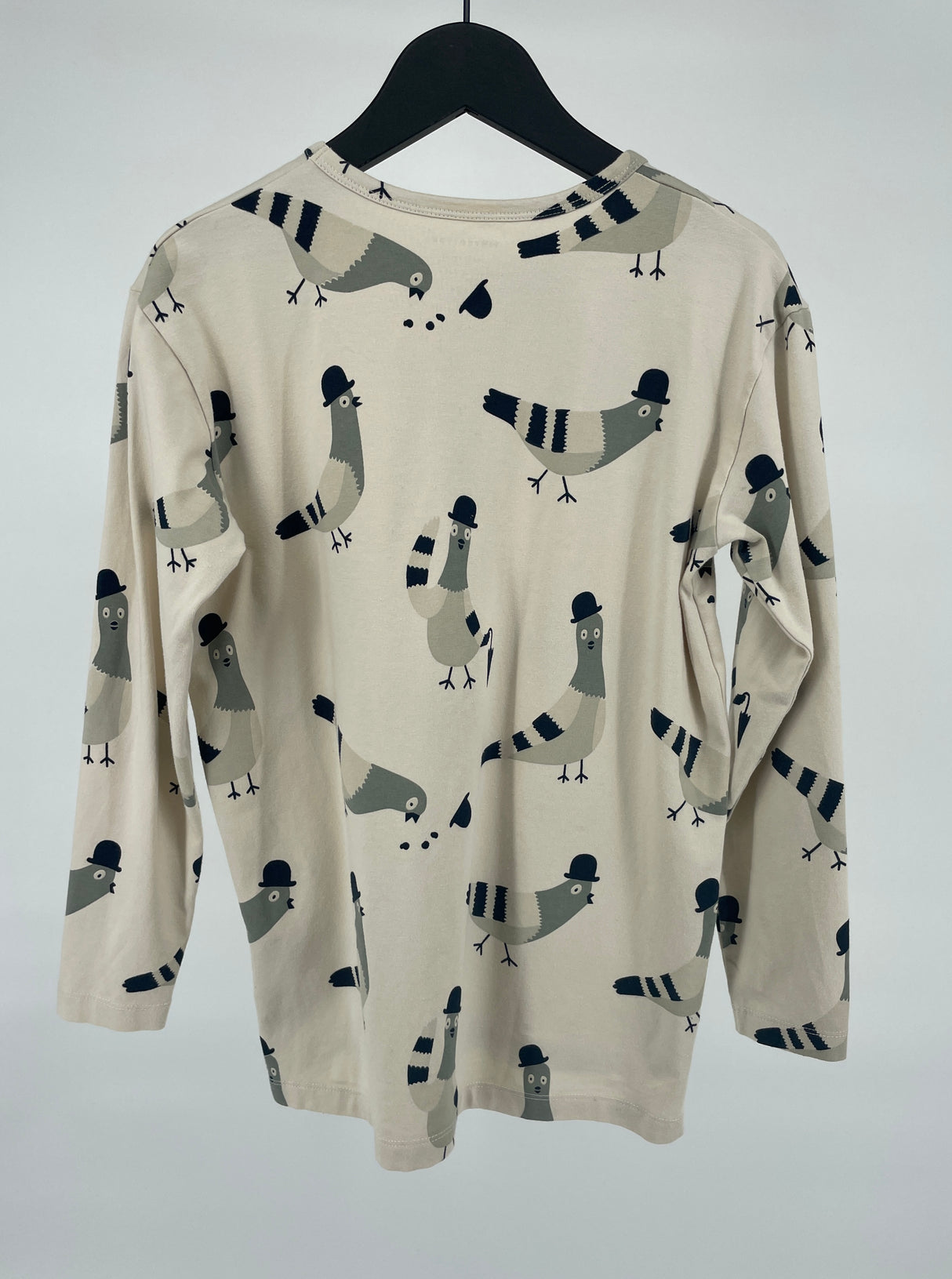 Longsleeve Beige Duiven Print Maat 140