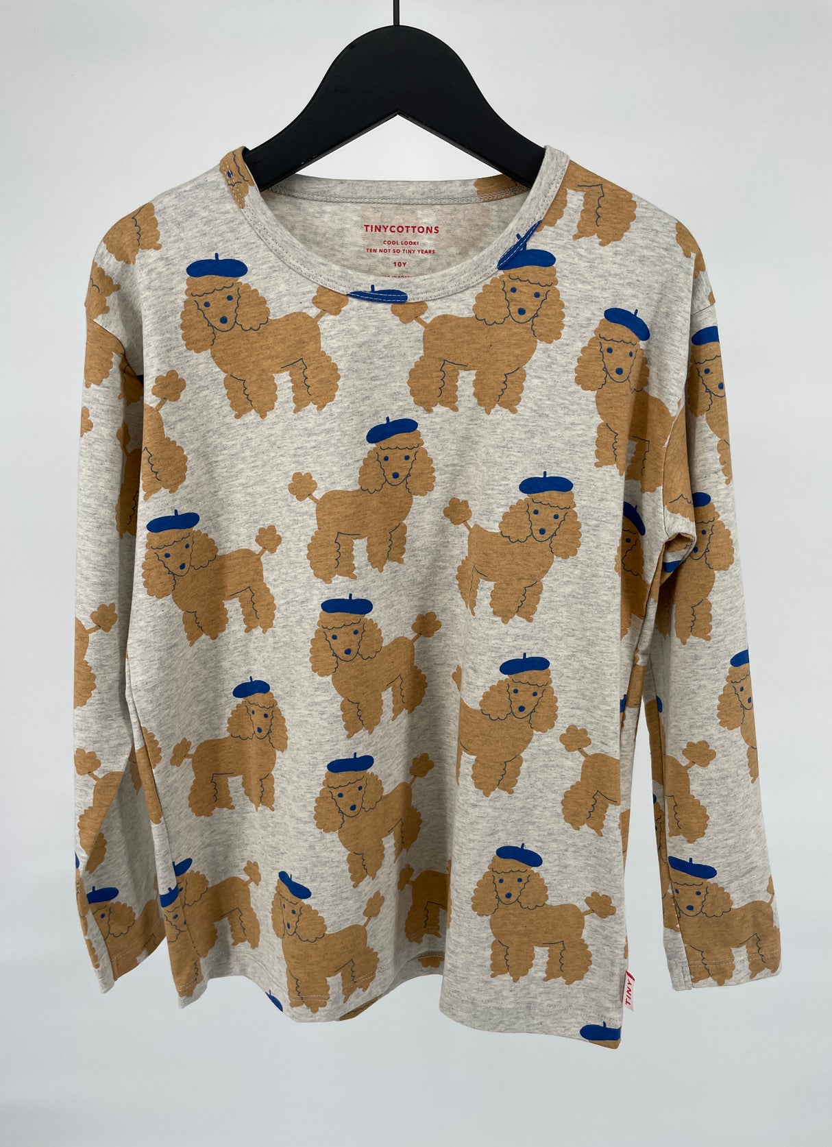 Longsleeve Grijs Poedel Print Maat 140