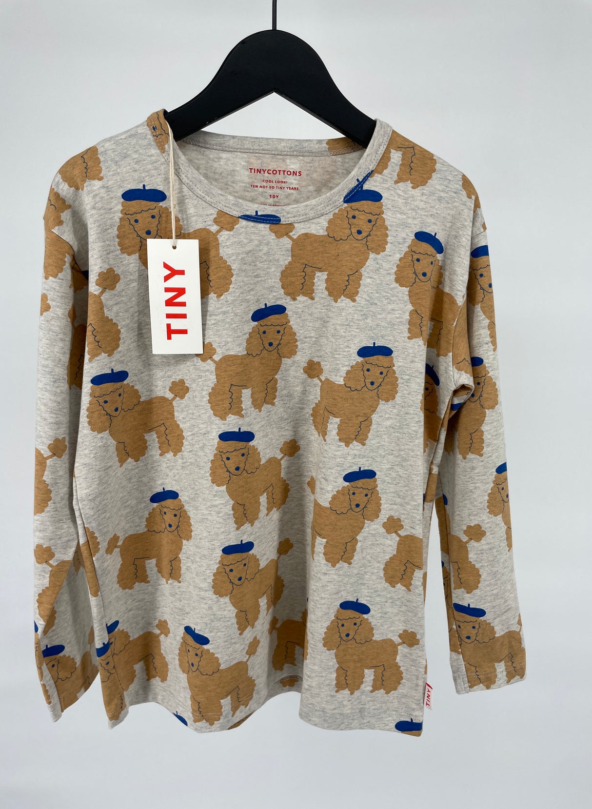 Longsleeve Grijs Poedel Print Maat 140