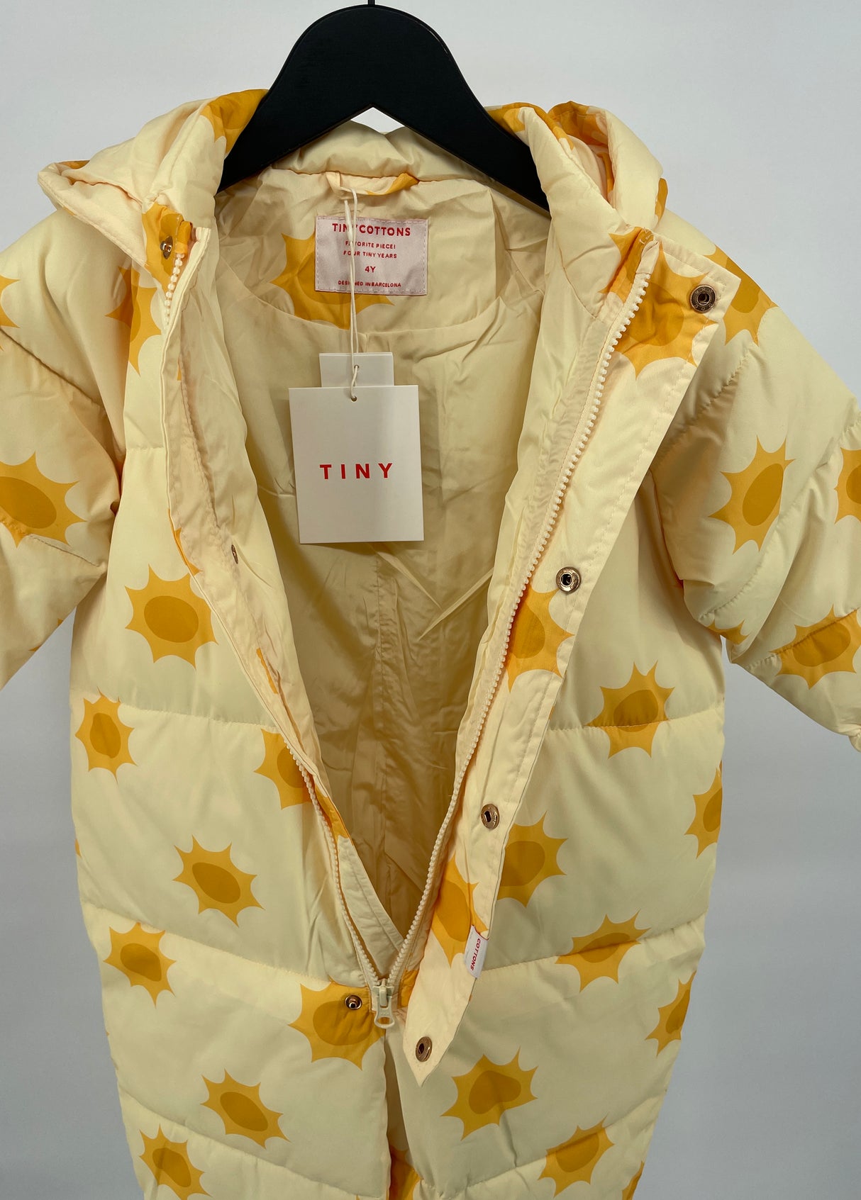 Sneeuwpak Overal Geel Zonnetjes Print Maat 104