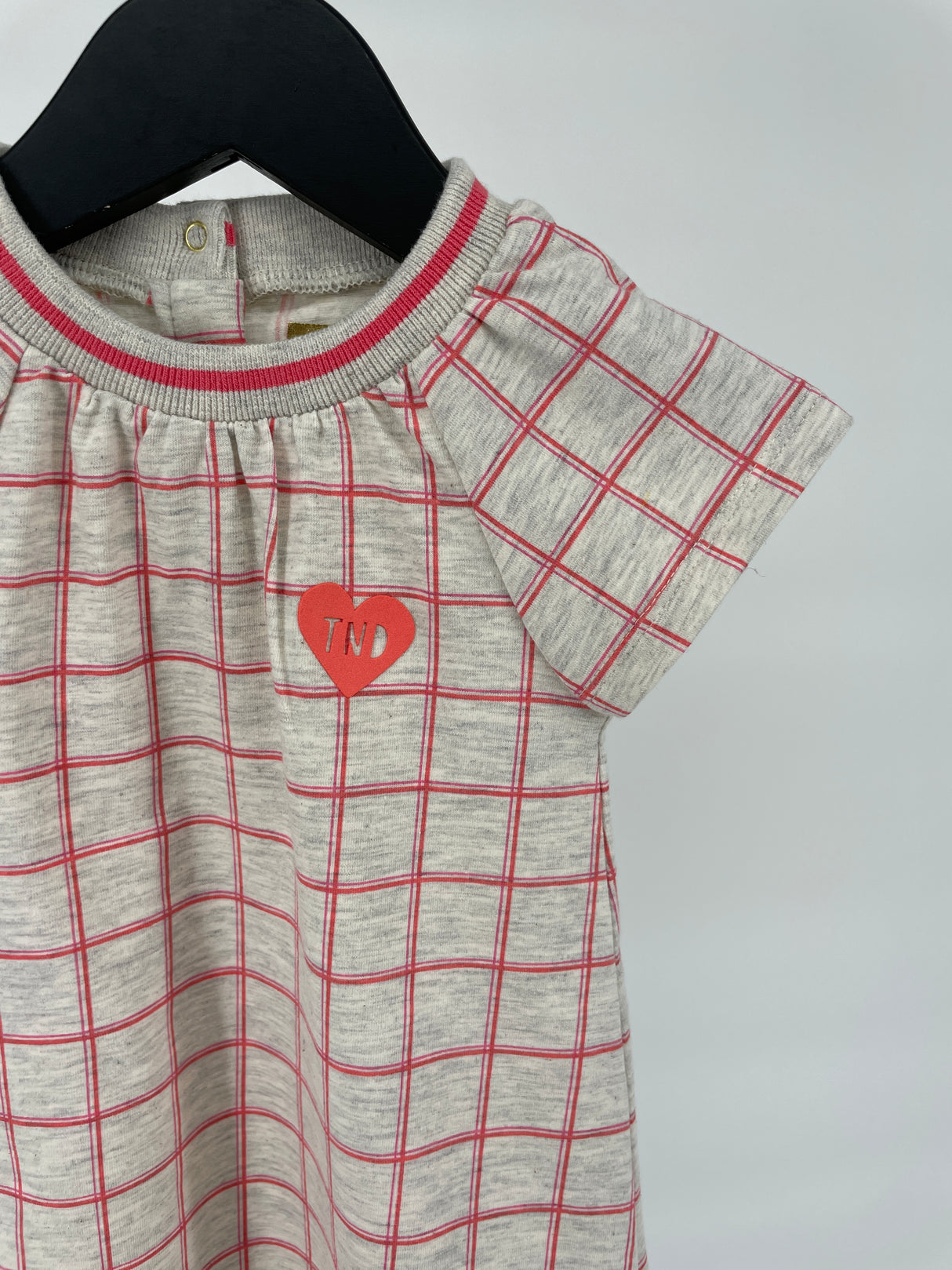 Jurkje Beige met Roze Ruit Maat 68