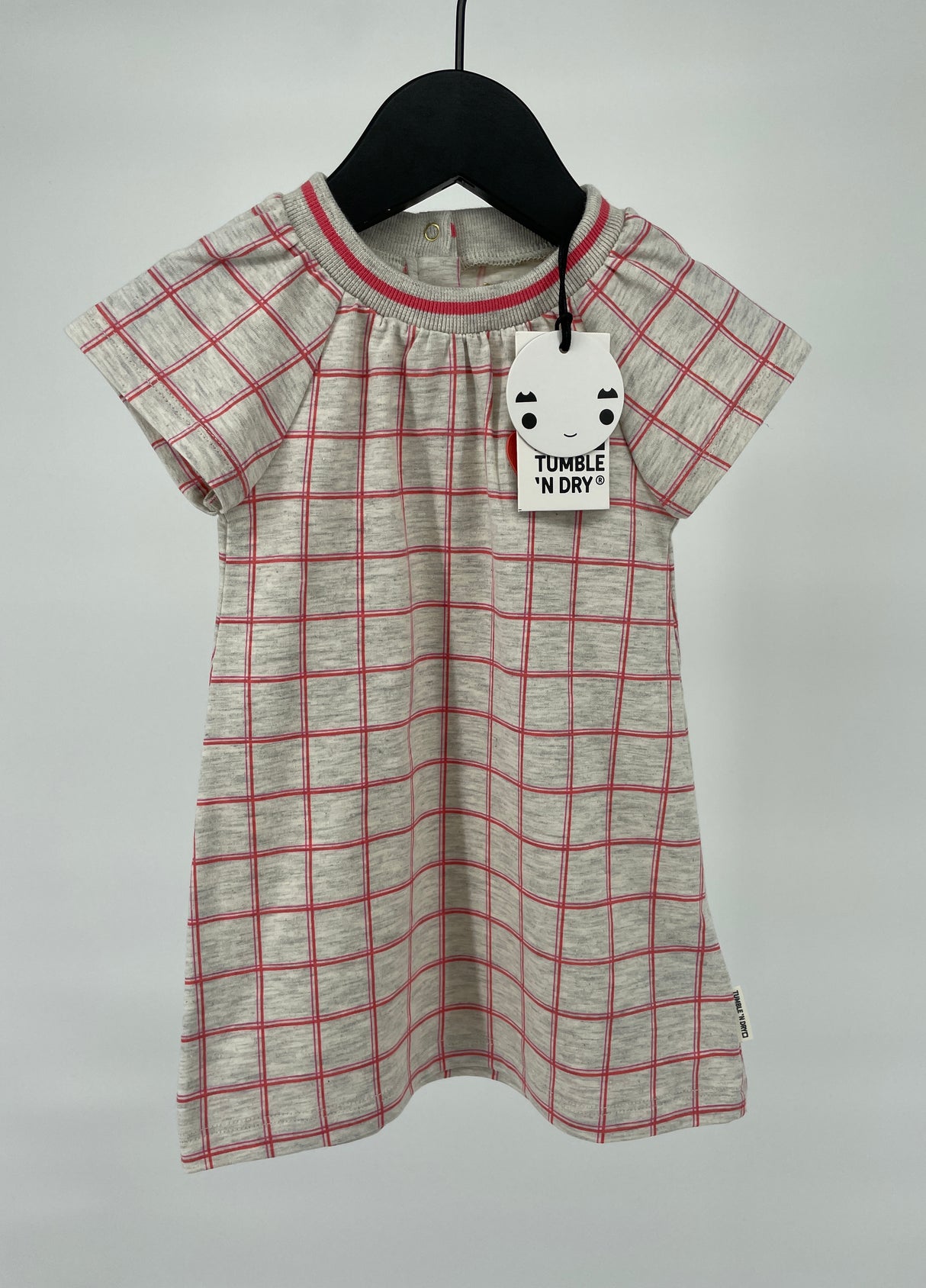 Jurkje Beige met Roze Ruit Maat 68