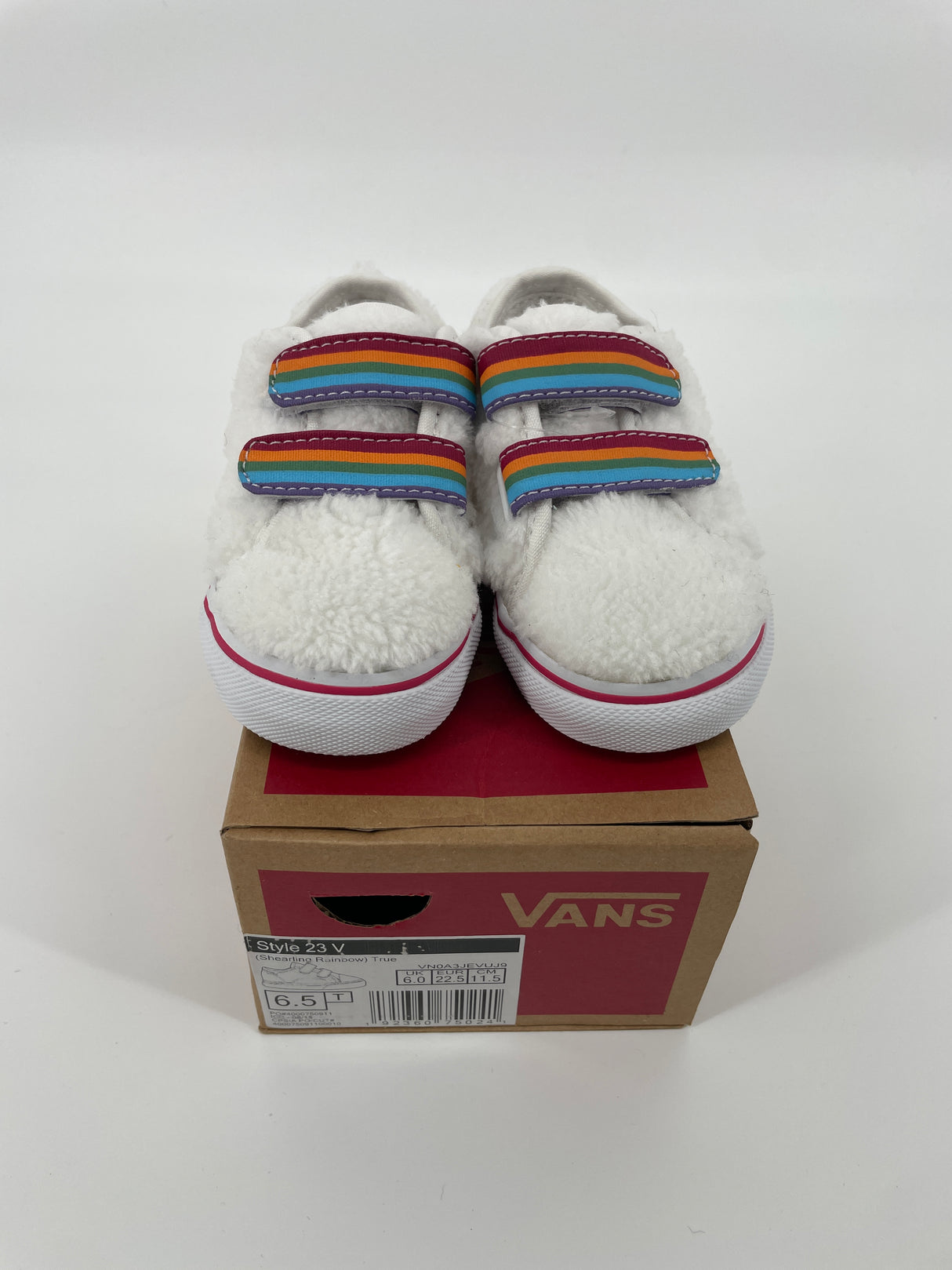 Klittenband Schoenen Wit Regenboog Maat 22,5