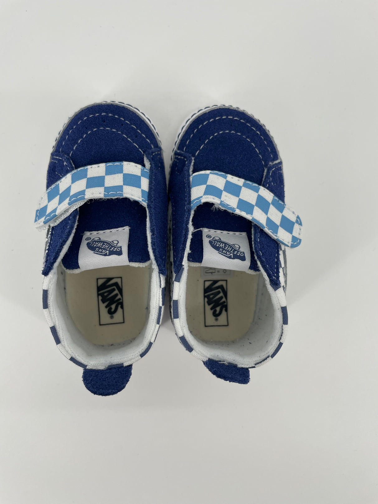Sk8-Hi Crib Schoentjes Blauw Wit Geblokt Maat 19