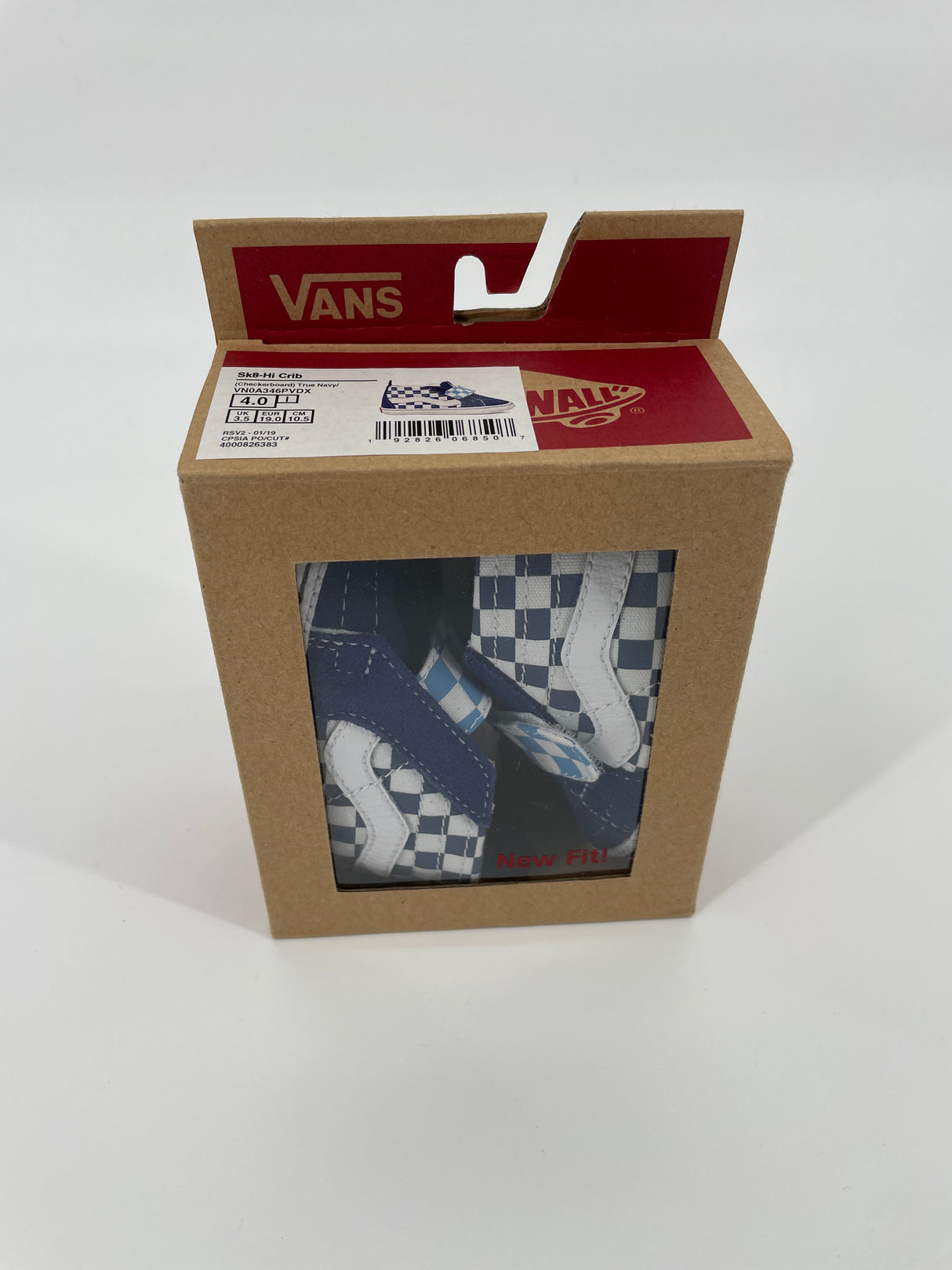 Sk8-Hi Crib Schoentjes Blauw Wit Geblokt Maat 19