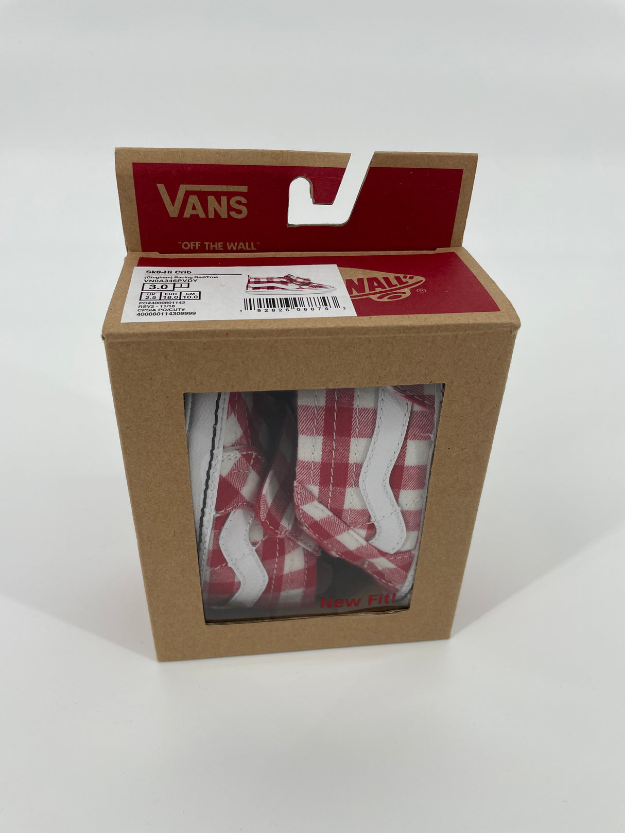 Sk8-Hi Crib Schoentjes Rood Wit Geblokt Maat 18