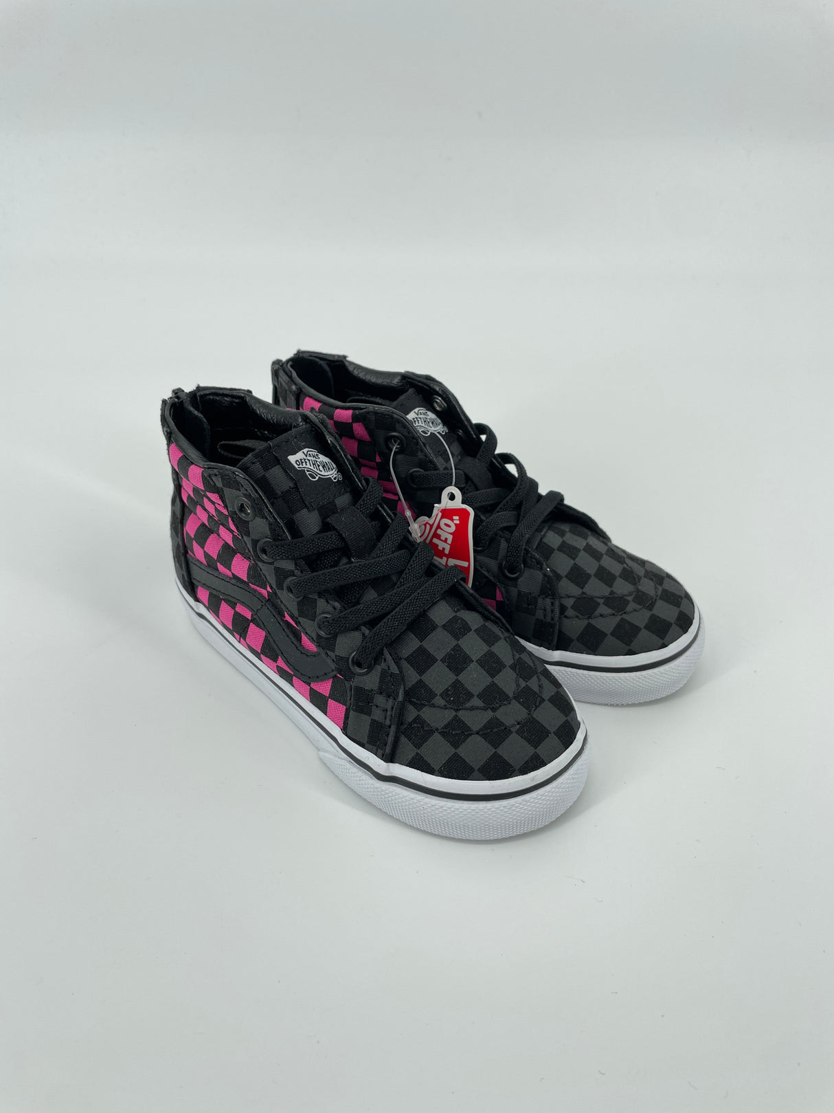 Sk8-Hi Zip Checkerboard Roze Zwart Maat 21,5