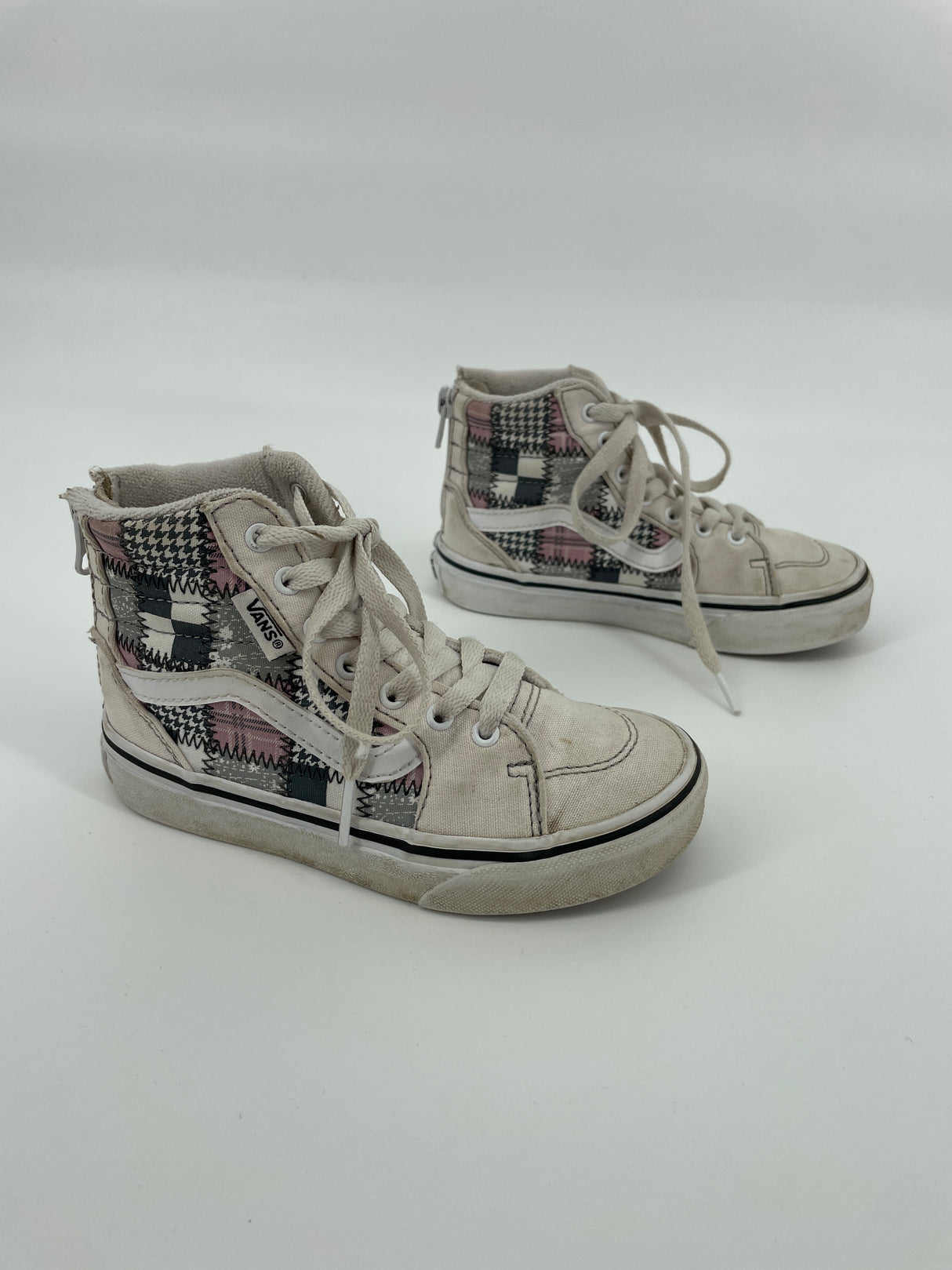 Sk8-Hi Zip Grijs Roze Patchwork Maat 28