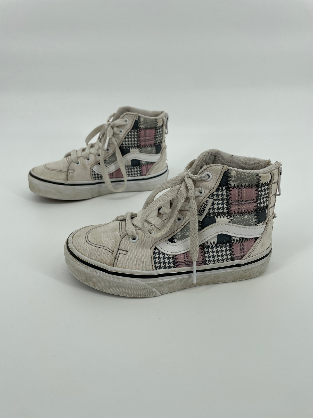 Sk8-Hi Zip Grijs Roze Patchwork Maat 28