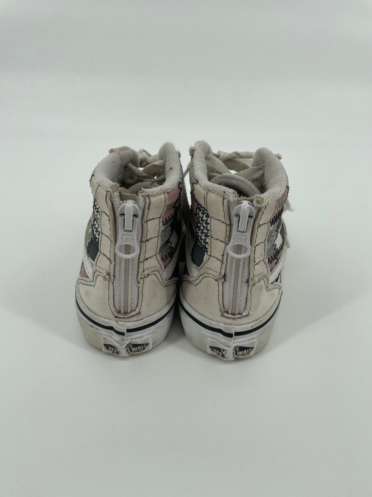 Sk8-Hi Zip Grijs Roze Patchwork Maat 28