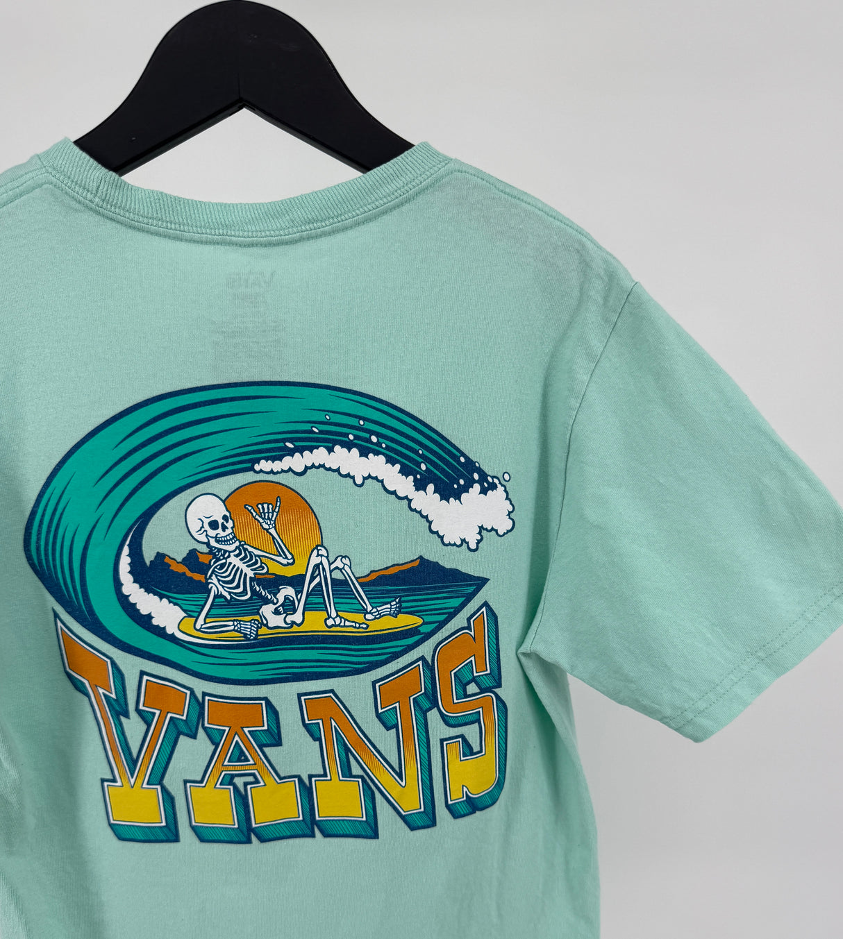 T-shirt Mintgroen Surf Skelet Maat 140 / 146