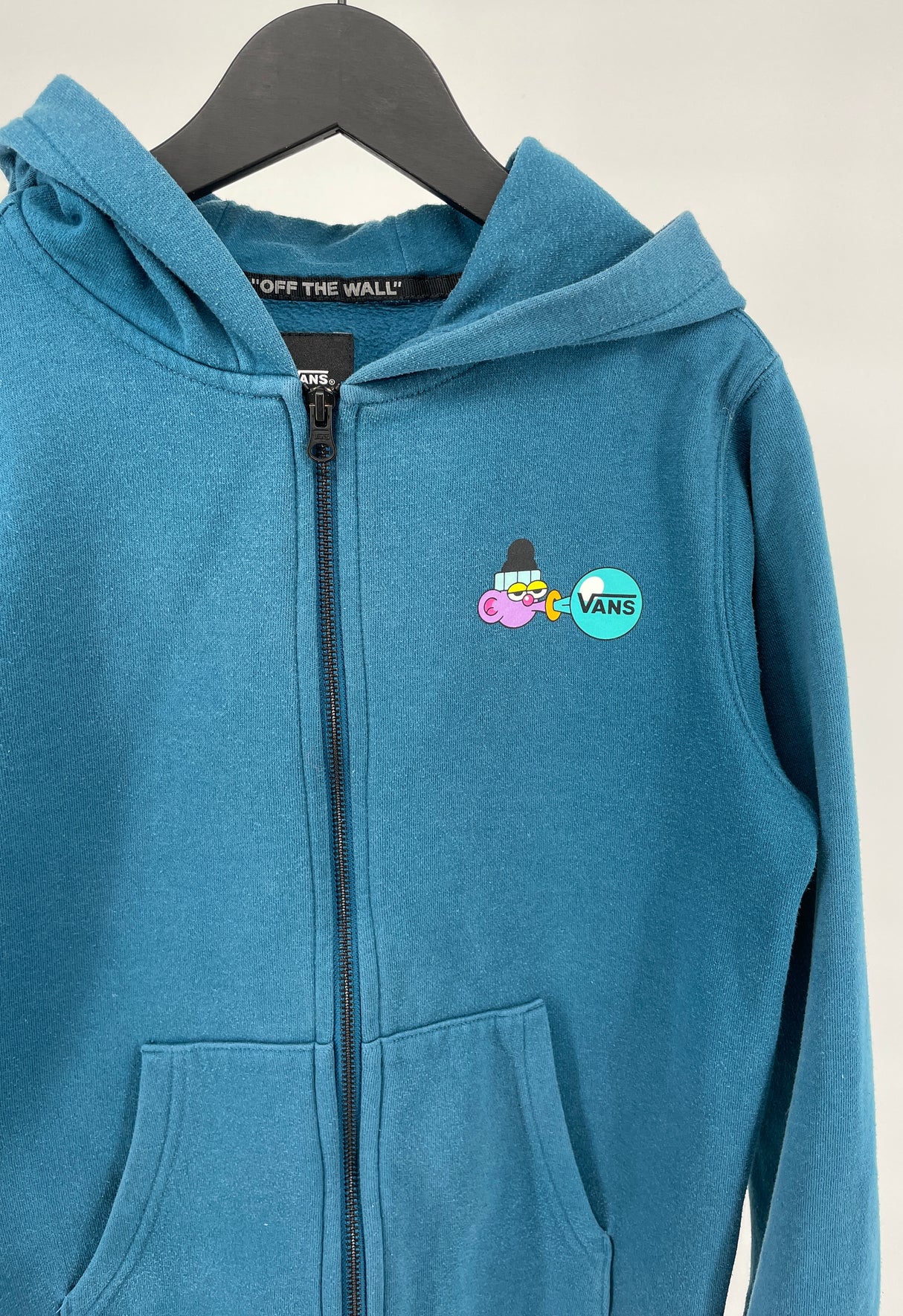 Vest Capuchon Blauw met Print Maat 140 / 146