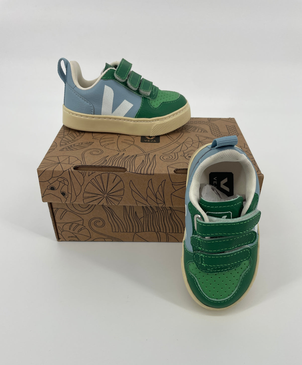 Sneakers Lichtblauw Groen Klittenband Maat 22