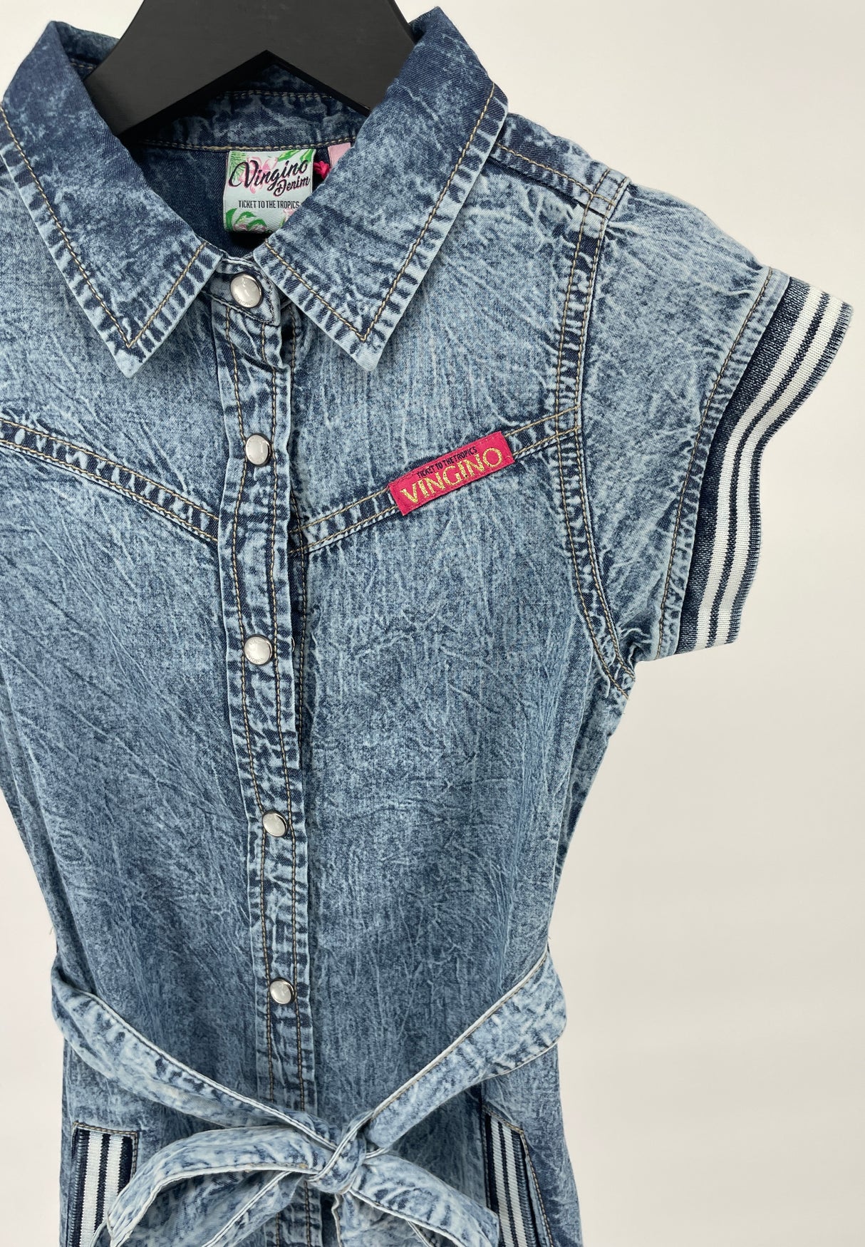 Jurk Denim Blauw Vintage Stijl Maat 116