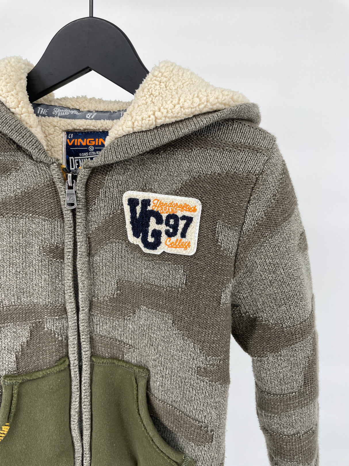 Vest Capuchon Gevoerd Groen Maat 104