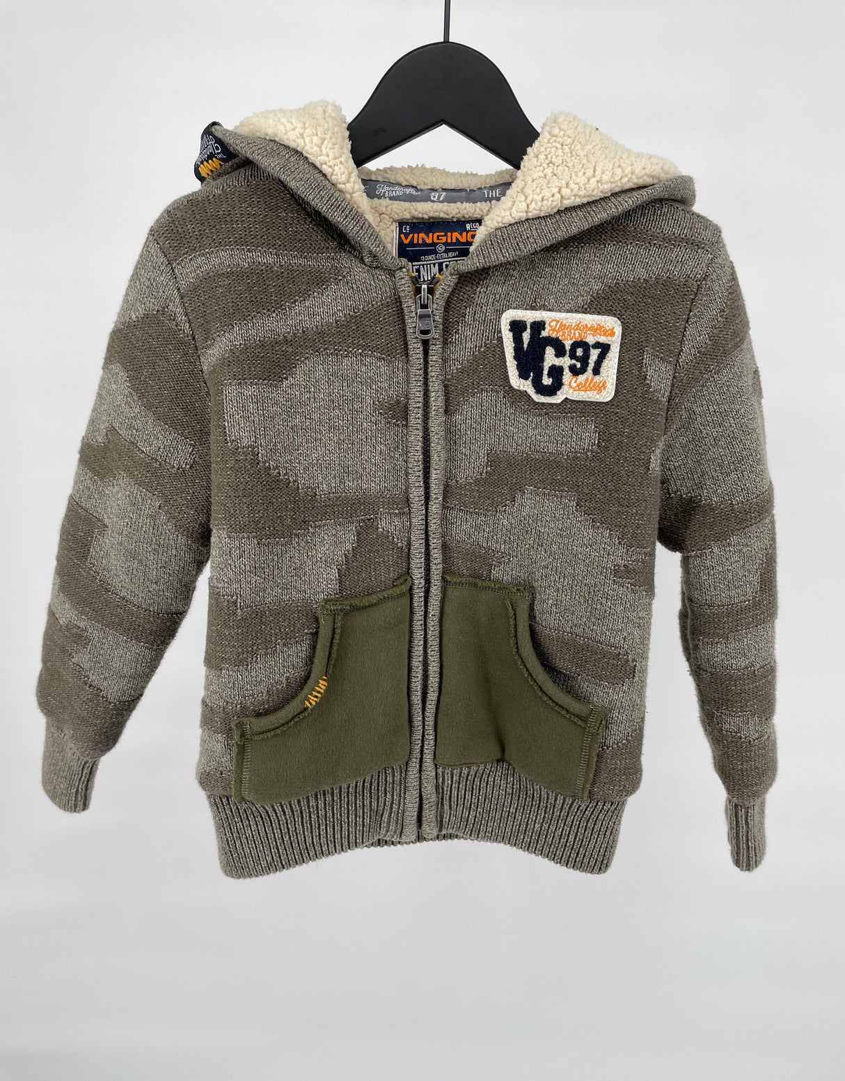 Vest Capuchon Gevoerd Groen Maat 104