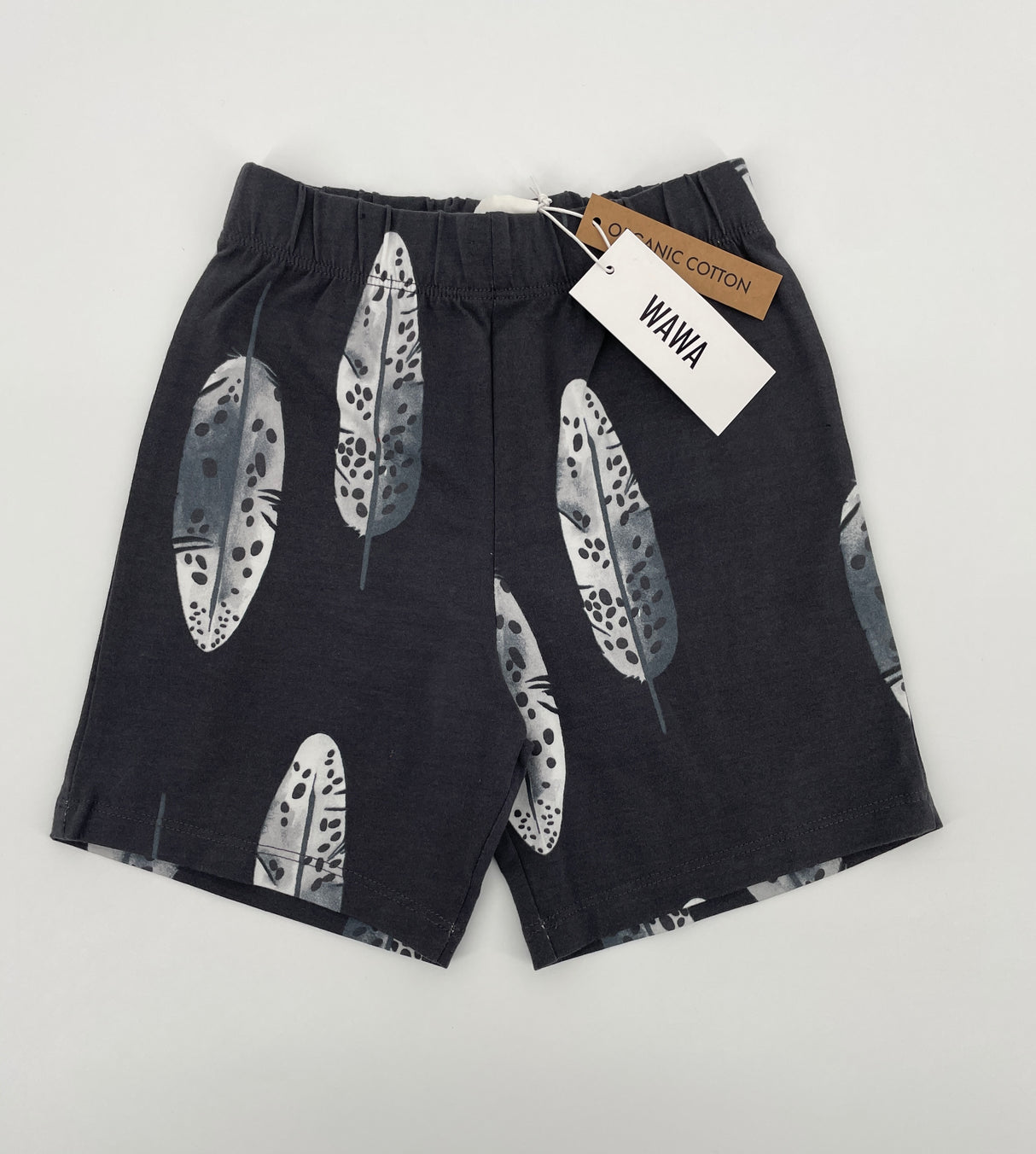 Korte Broek Grijs met Veren Print