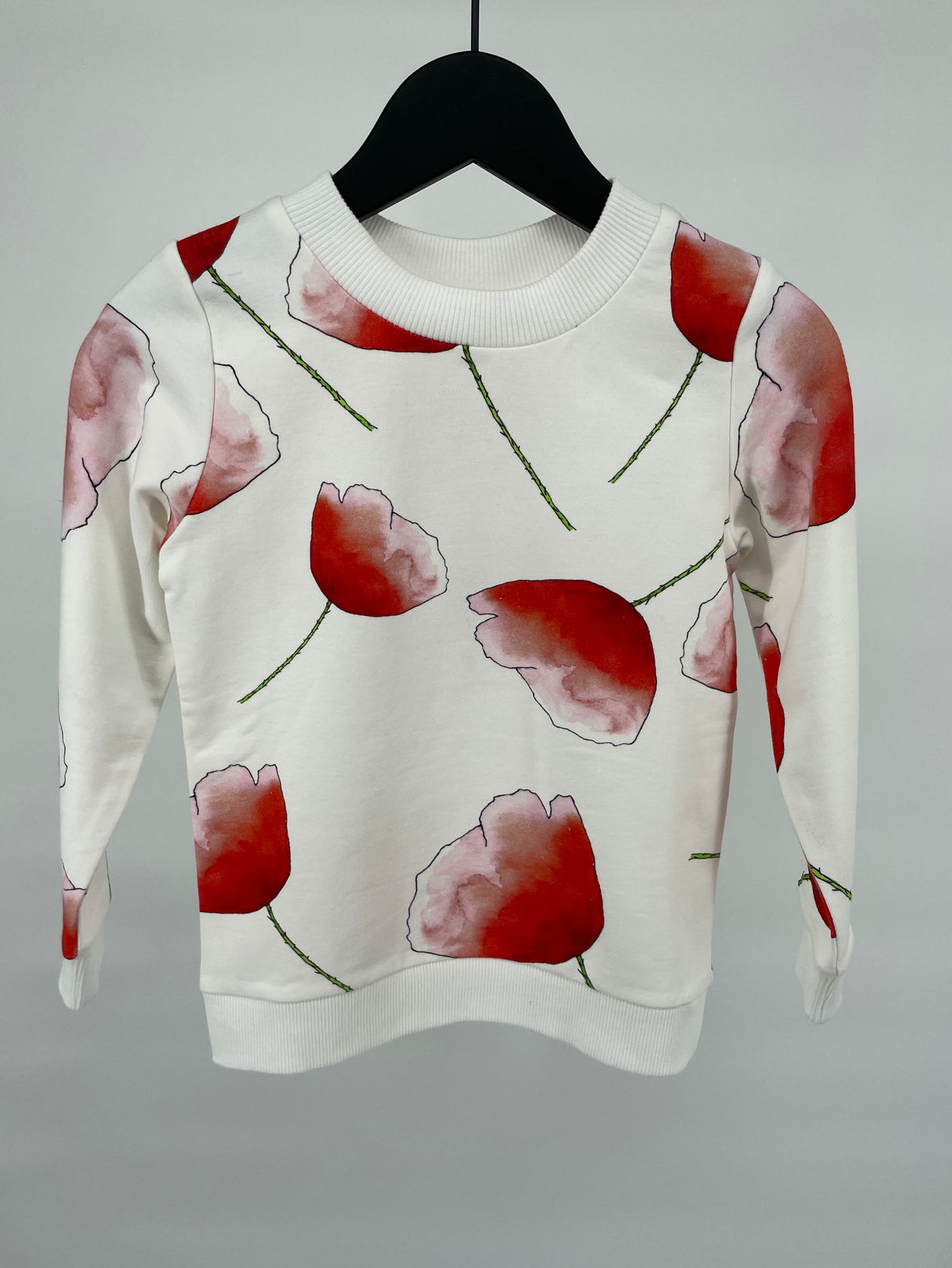 Trui Wit Klaproos Print