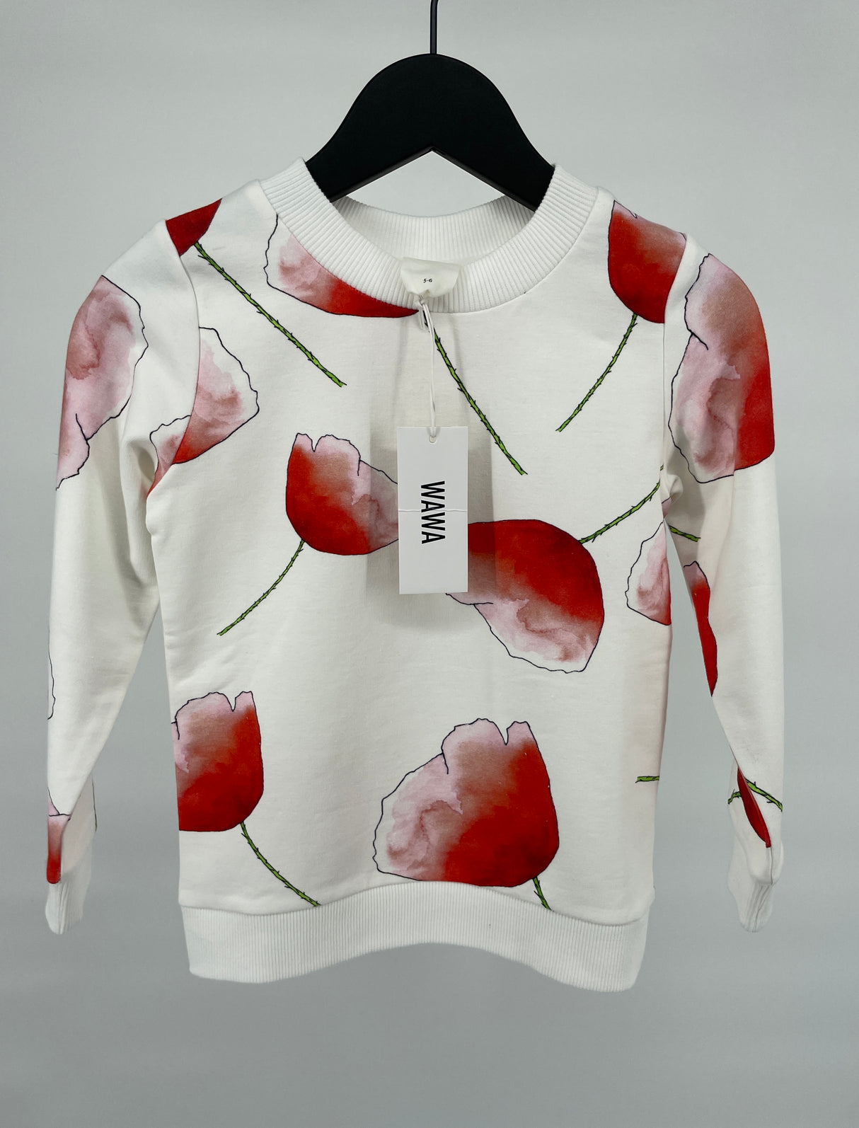 Trui Wit Klaproos Print