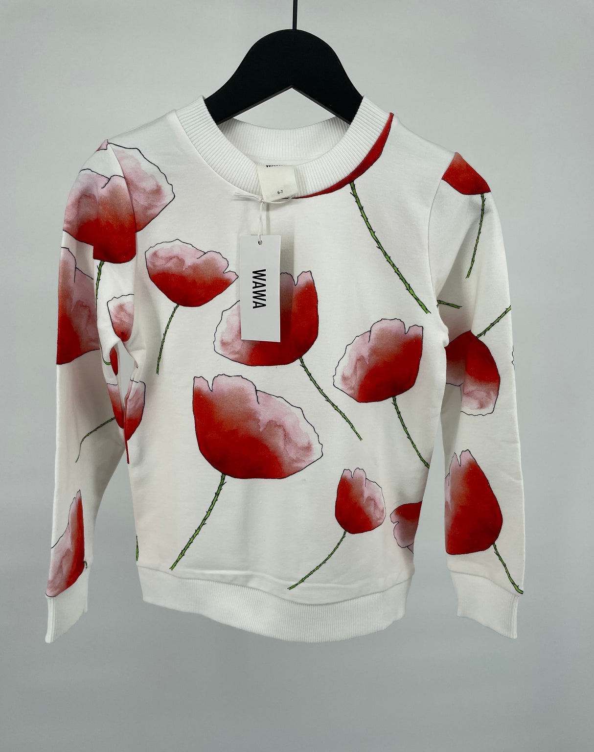 Trui Wit Klaproos Print