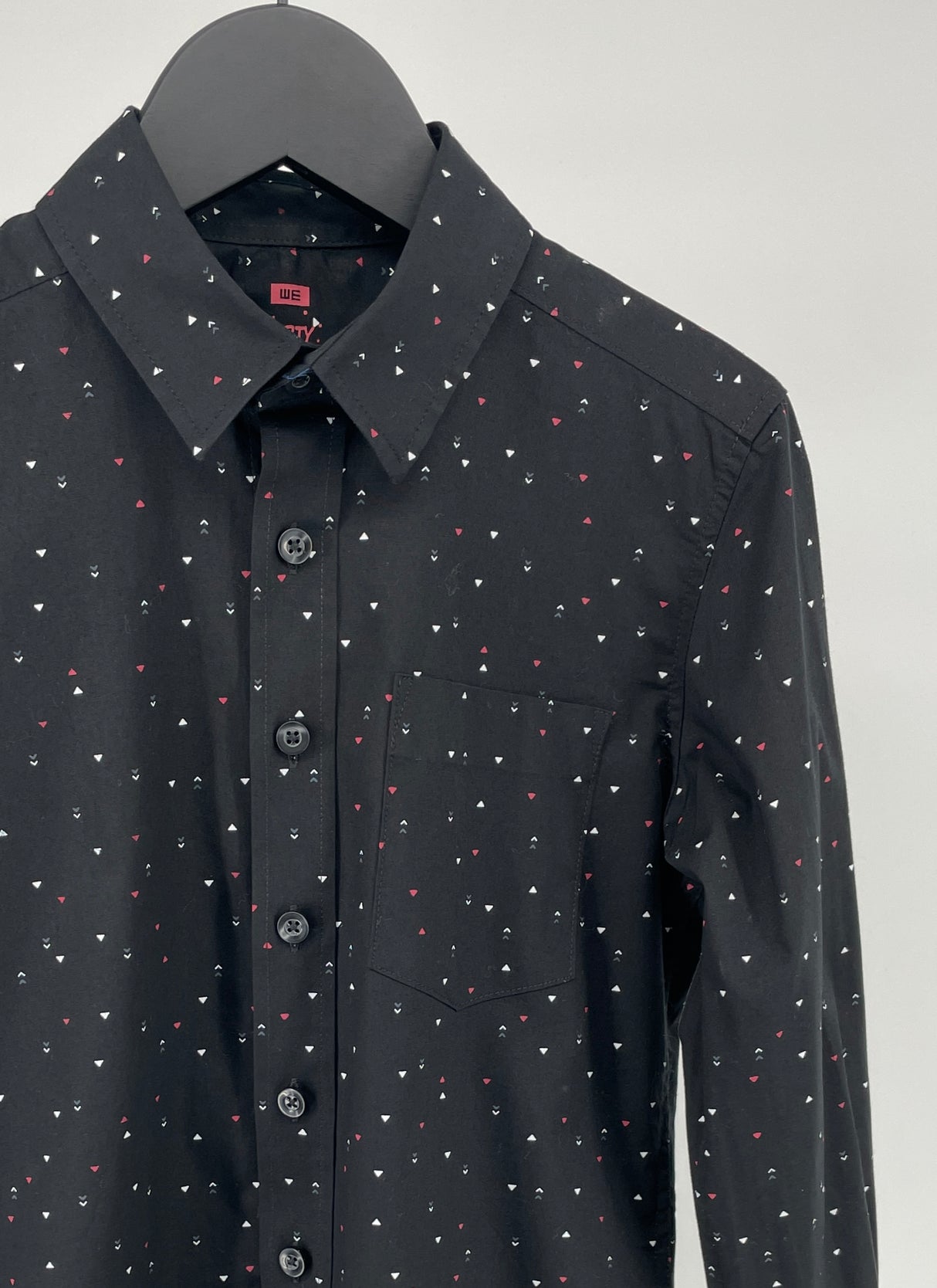 WE Overhemd Donkerblauw met Print Maat 134 / 140