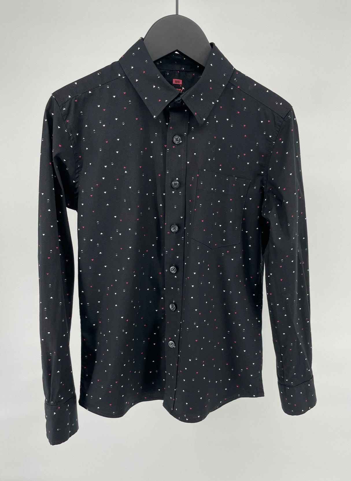 WE Overhemd Donkerblauw met Print Maat 134 / 140