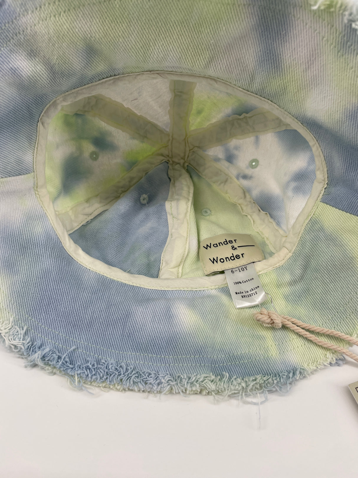 Zonnehoedje Blauw Tie Dye 6 - 10 Jaar