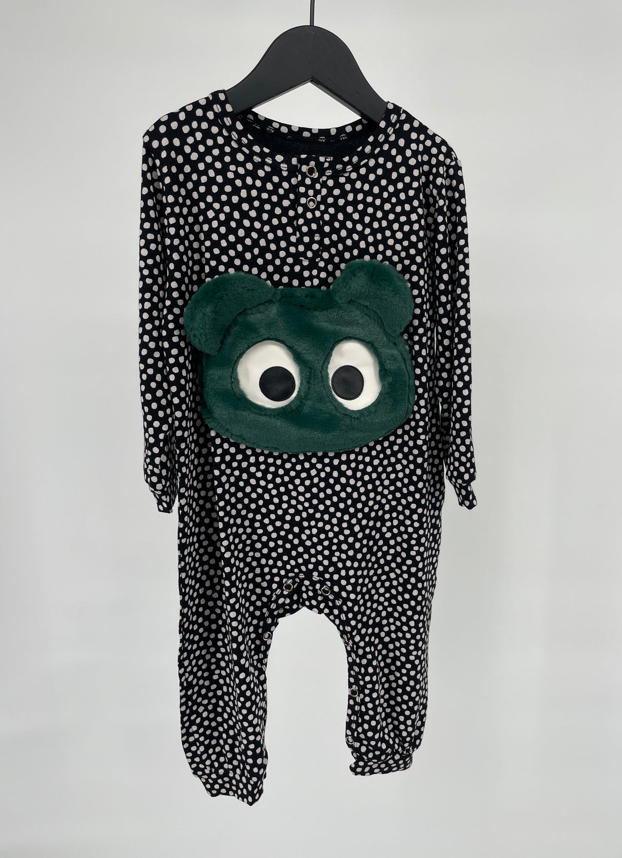 Jumpsuit Zwart Witte Stippen Gezicht Maat 92