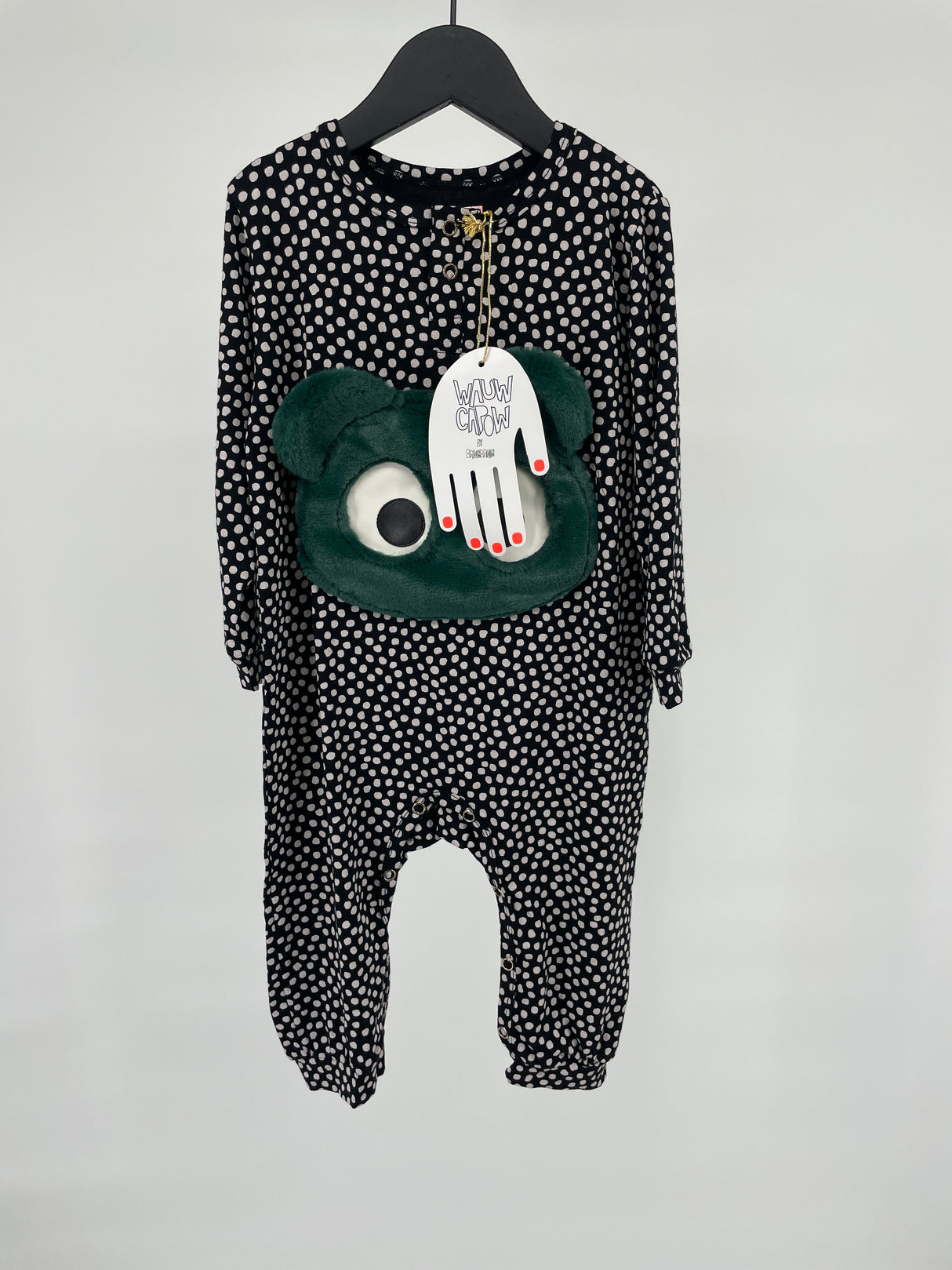 Jumpsuit Zwart Witte Stippen Gezicht Maat 92