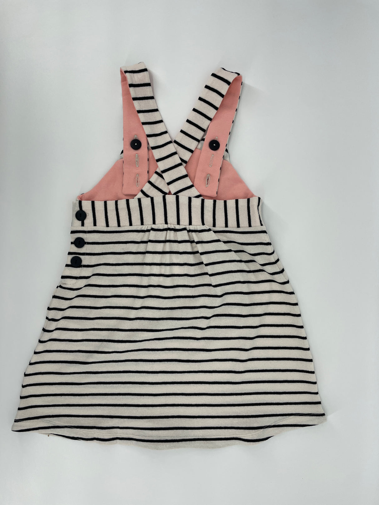 Jurk Beige Zwart Gestreept Kat Maat 116