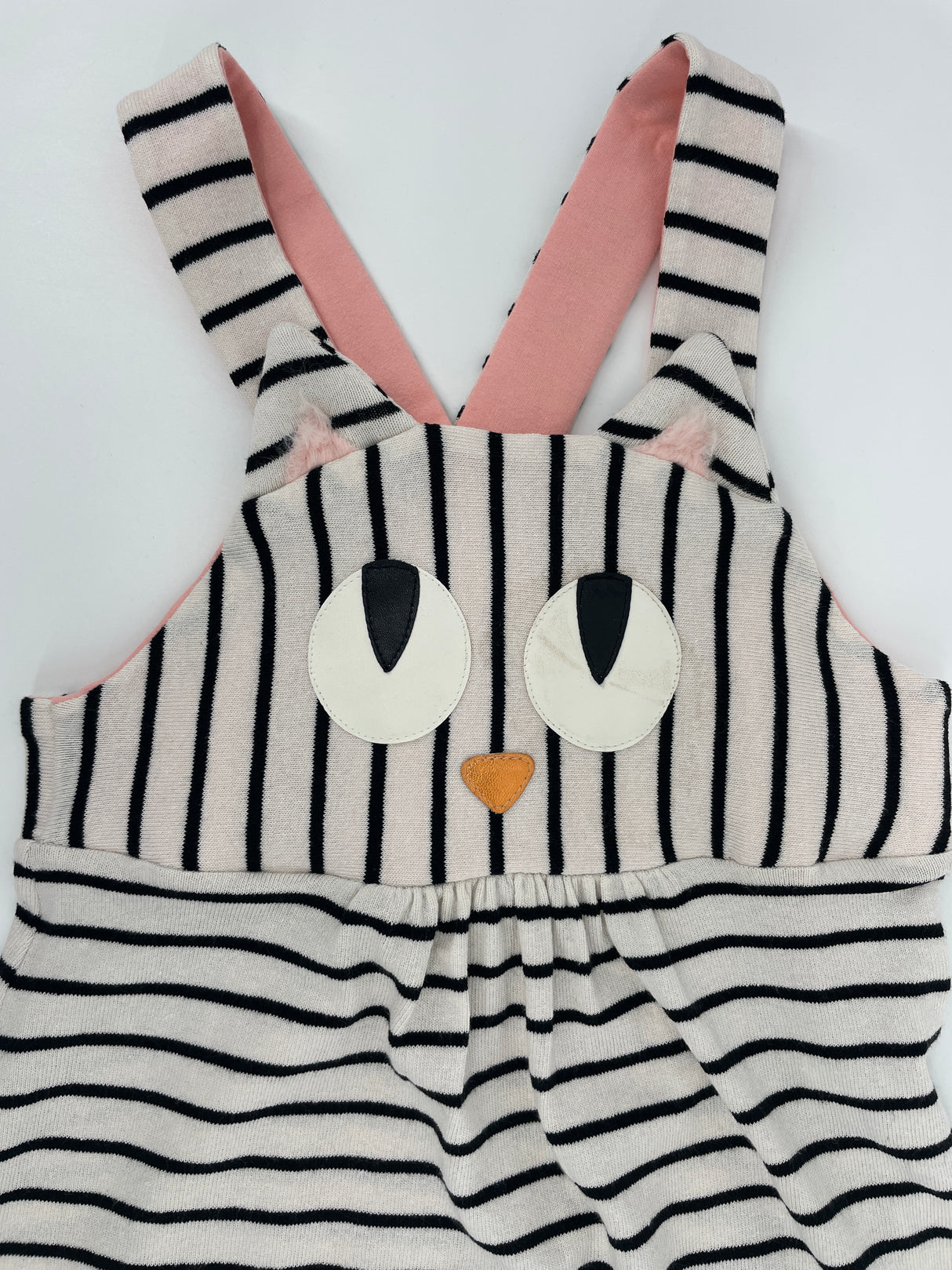 Jurk Beige Zwart Gestreept Kat Maat 116