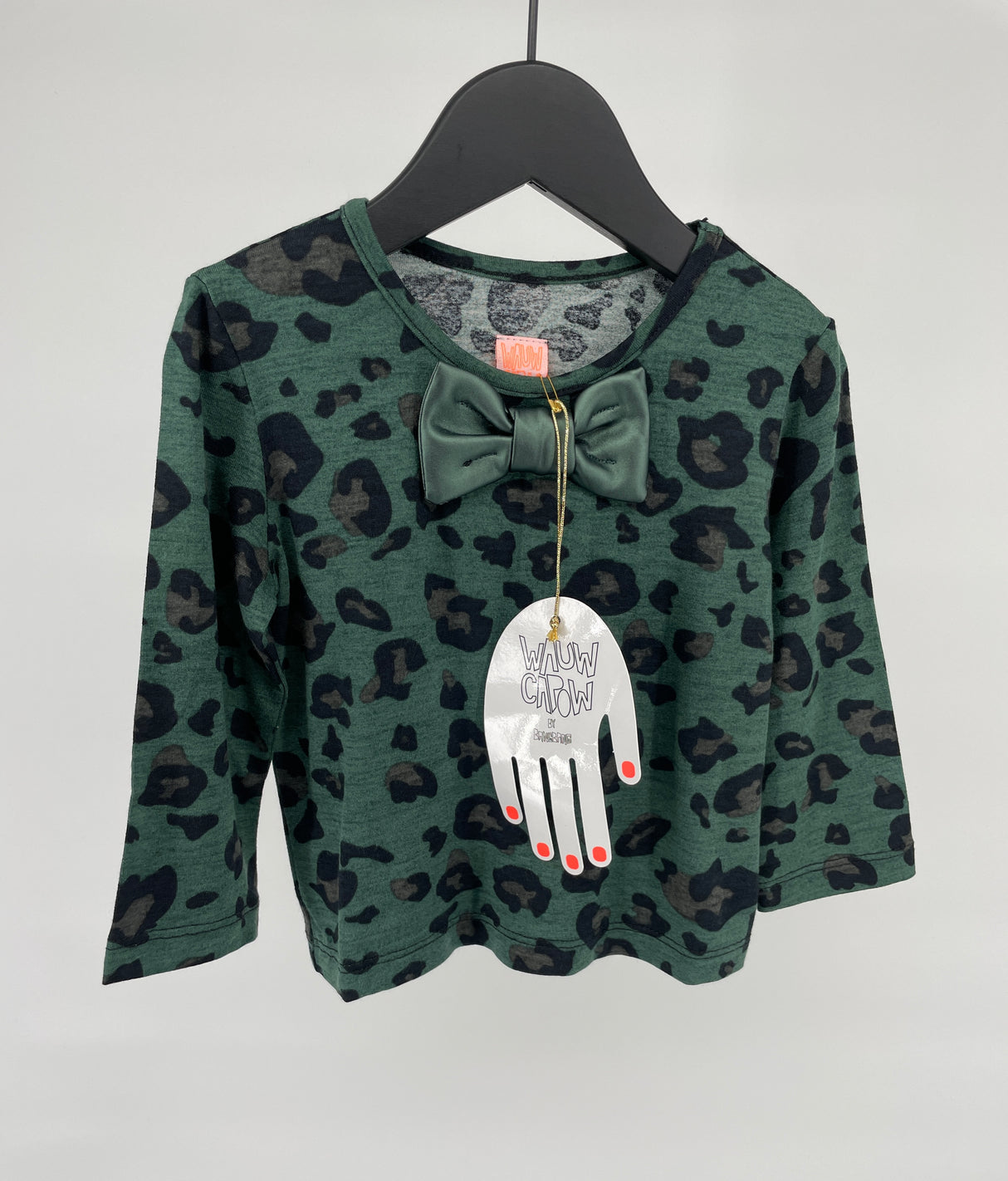 Longsleeve Groen Luipaard Print Strikje