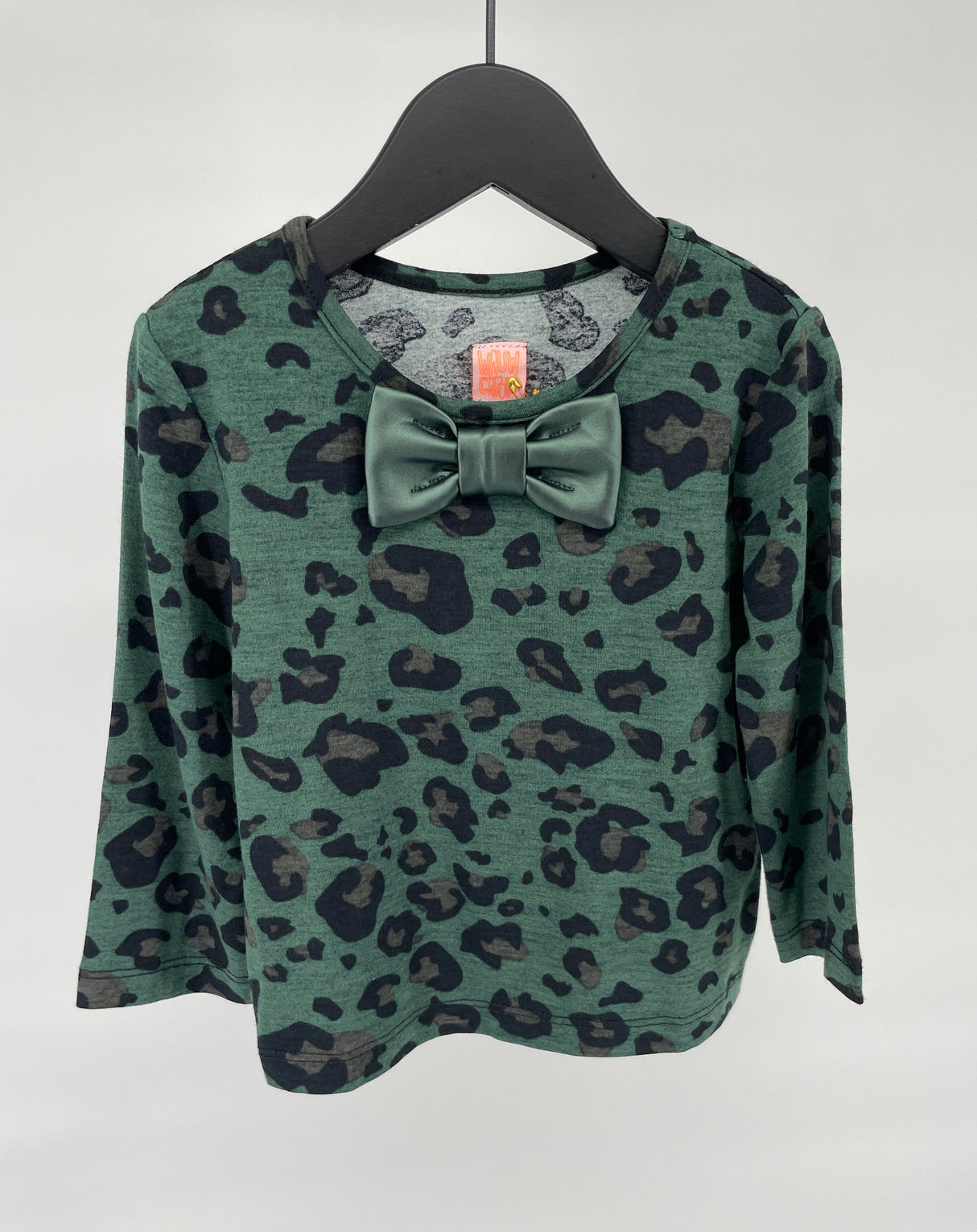 Longsleeve Groen Luipaard Print Strikje