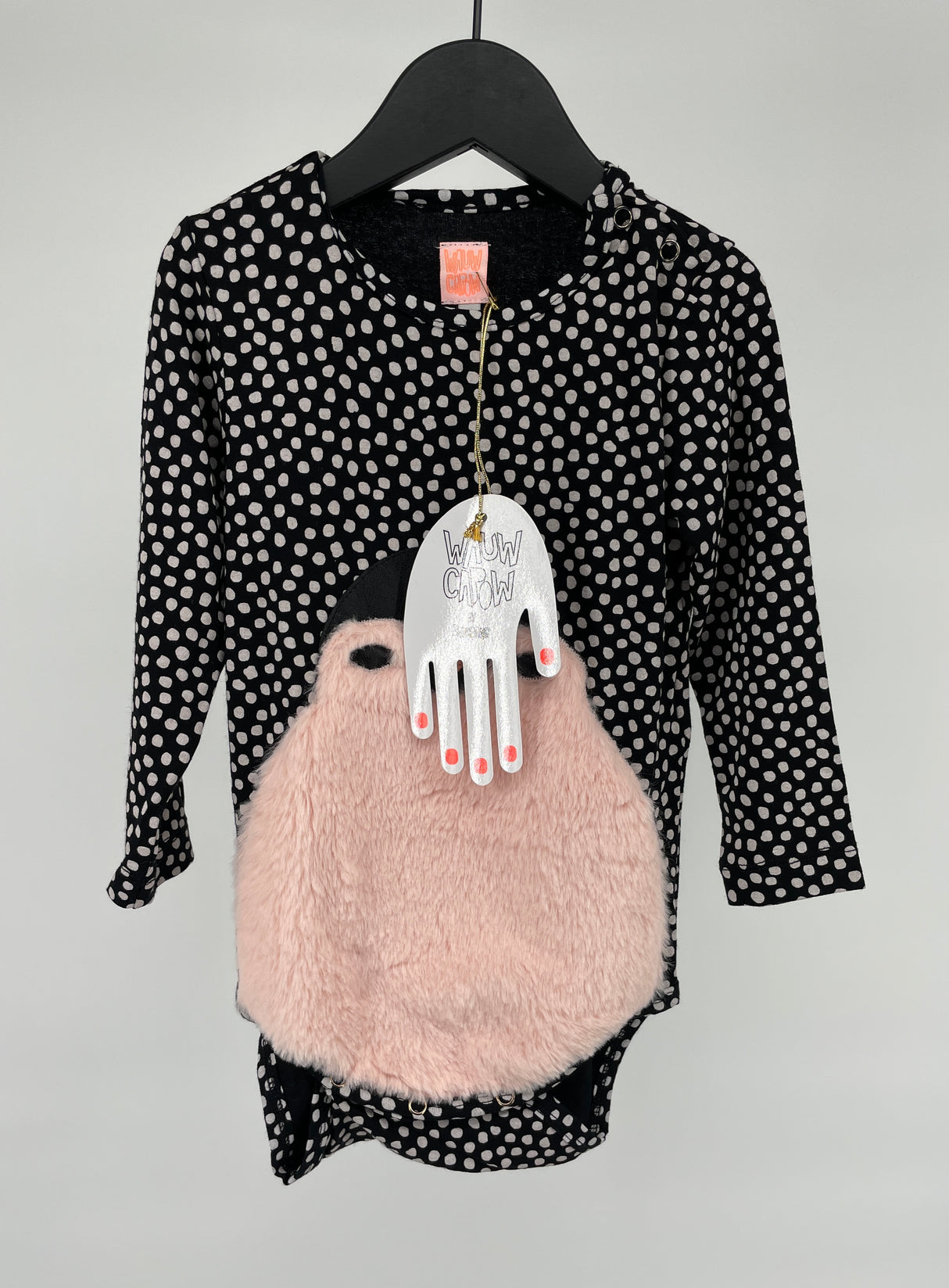 Romper Zwart Witte Stippen Pinguin Maat 92