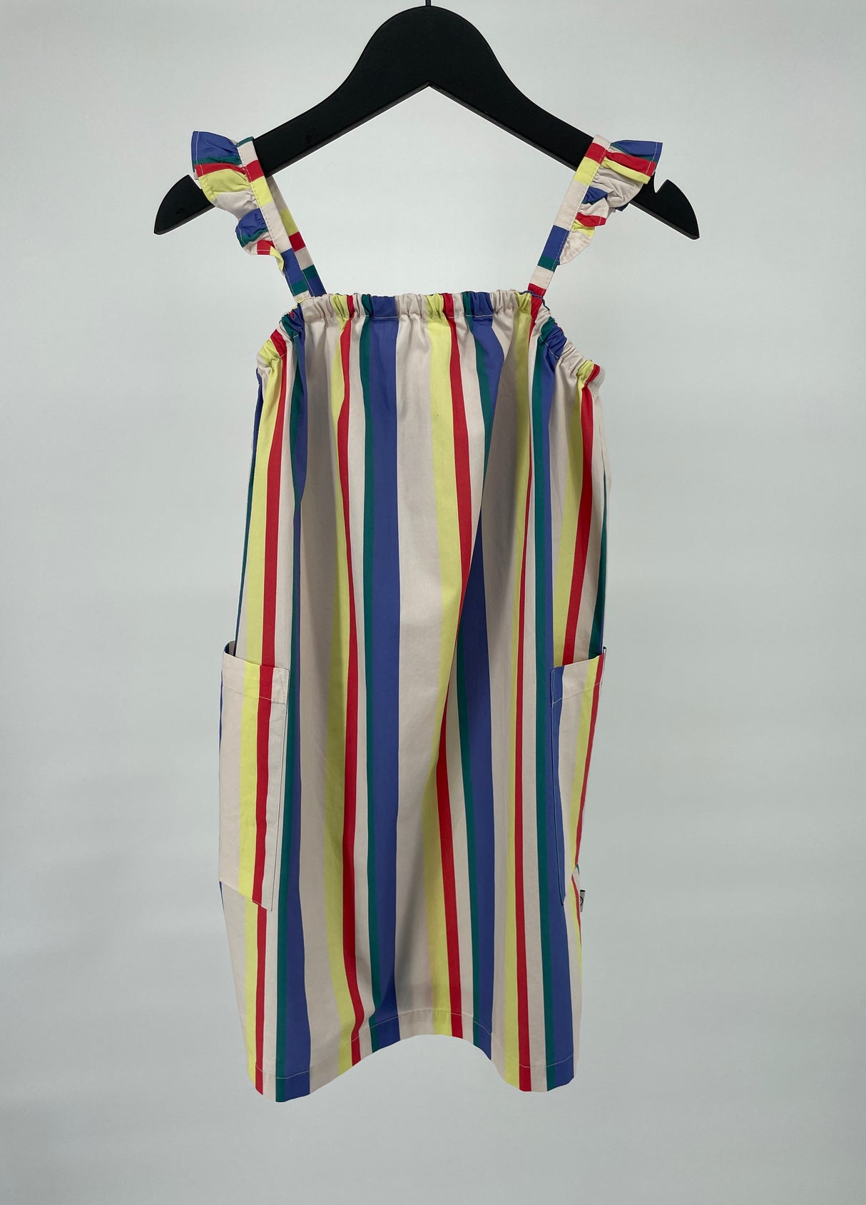 Jurk Mouwloos Beige Multi Color Strepen